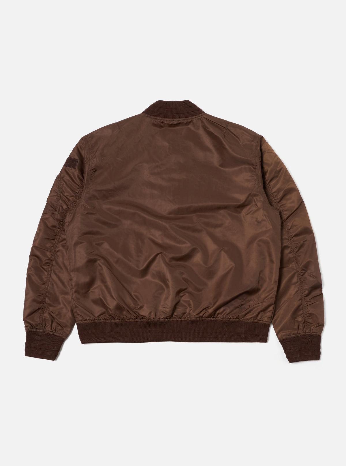 Universal Works Badge Bomber in Brown Flight Nylon