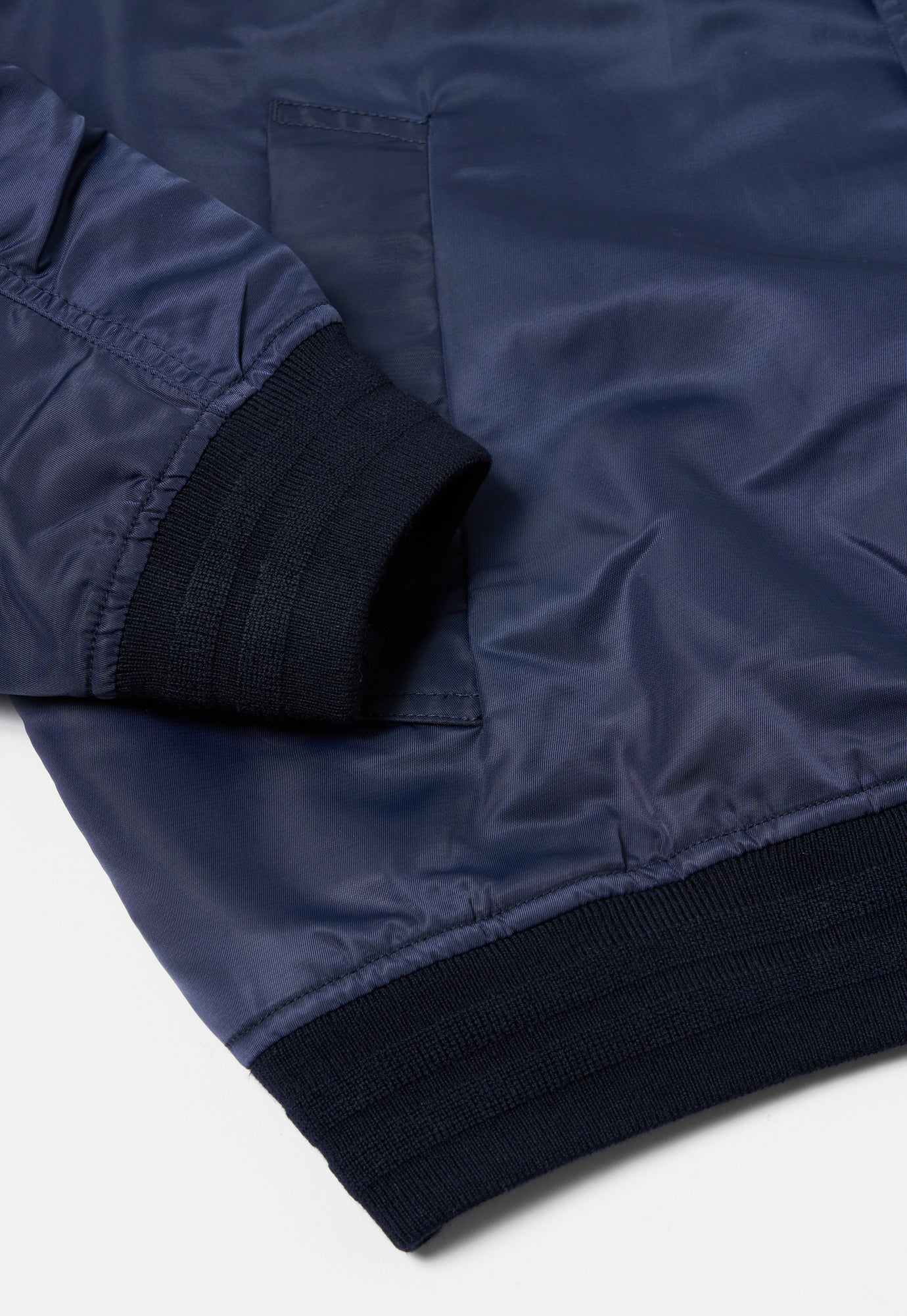 Universal Works Badge Bomber in Navy Flight Nylon