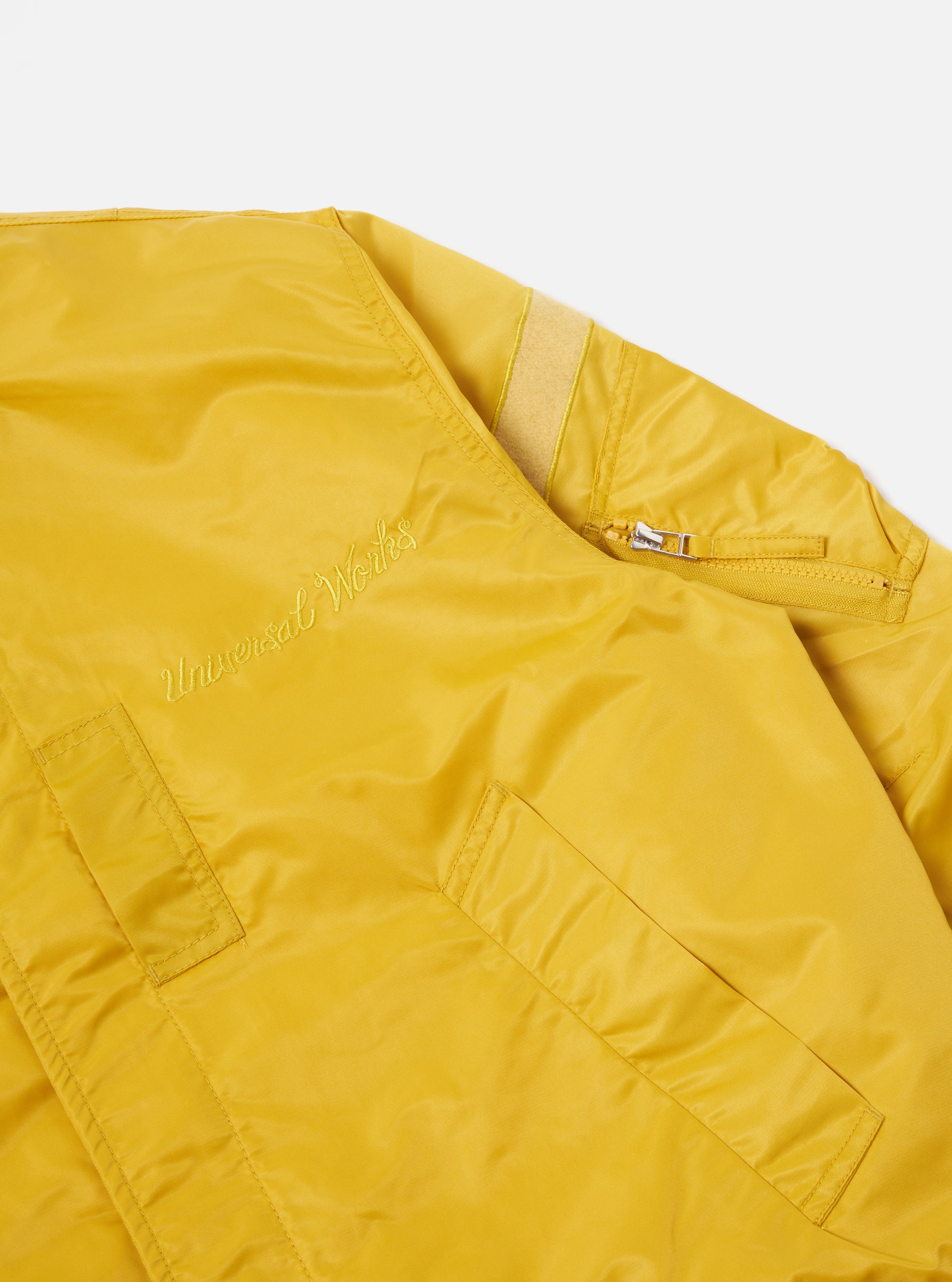 Universal Works Badge Bomber in Yellow Flight Nylon