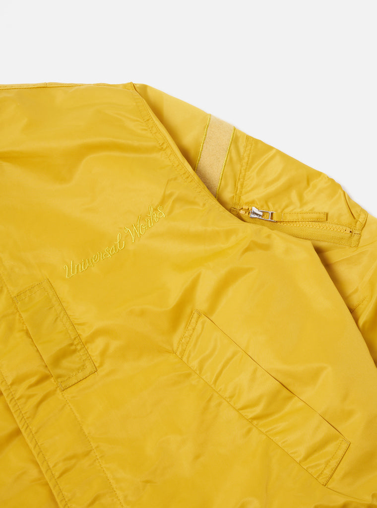 Universal Works Badge Bomber in Yellow Flight Nylon