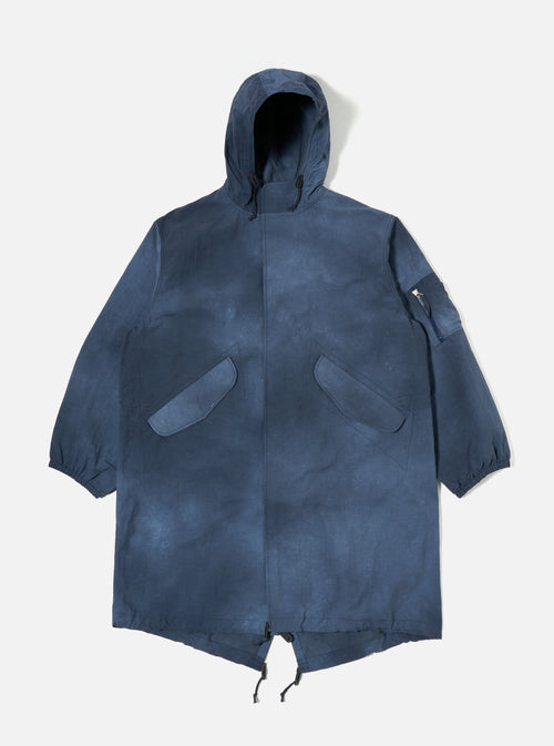 Universal Works Beach Parka in Navy Recycled Splash Nylon