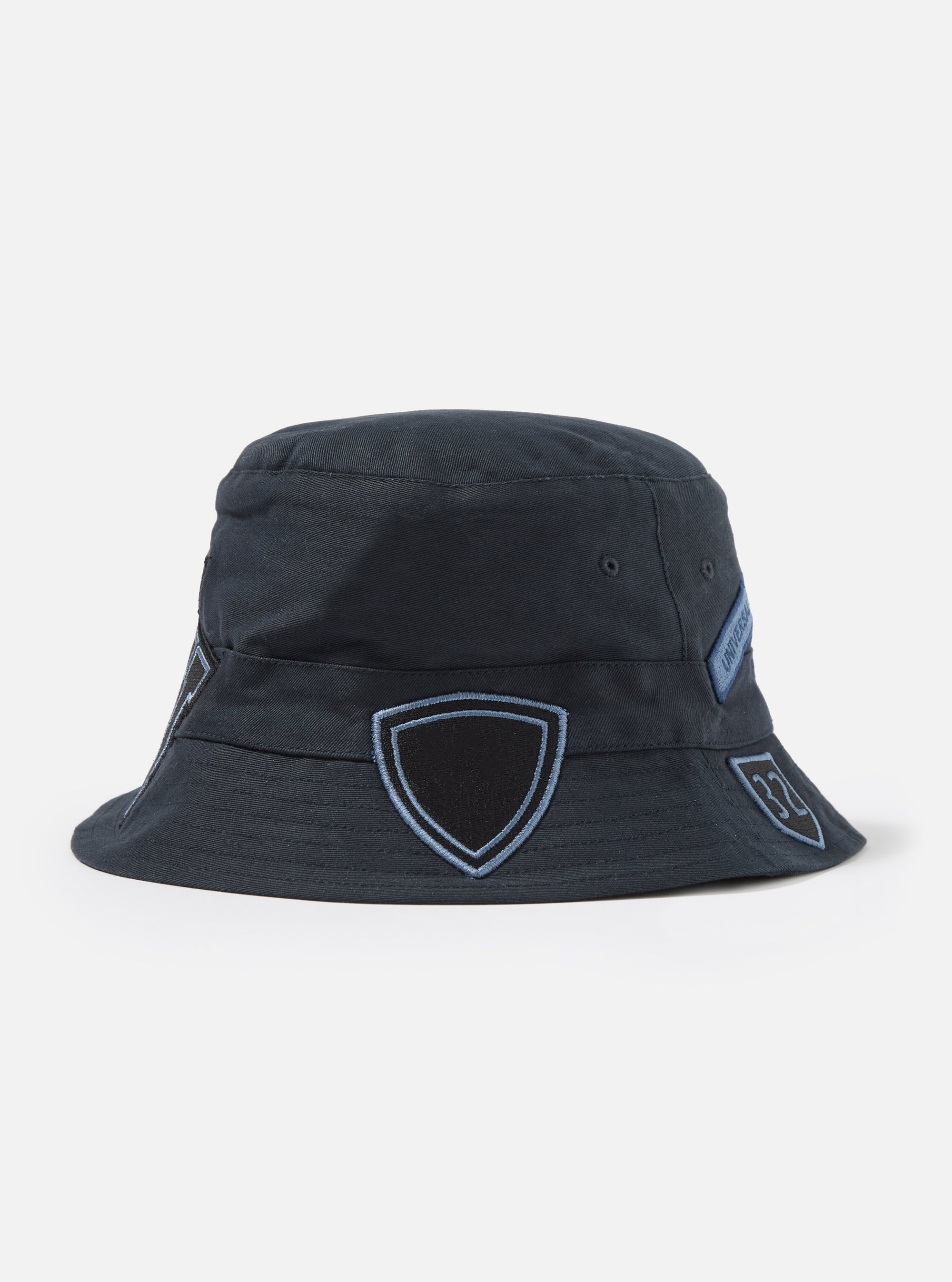 Universal Works Bucket Hat in Navy Twill/Badges