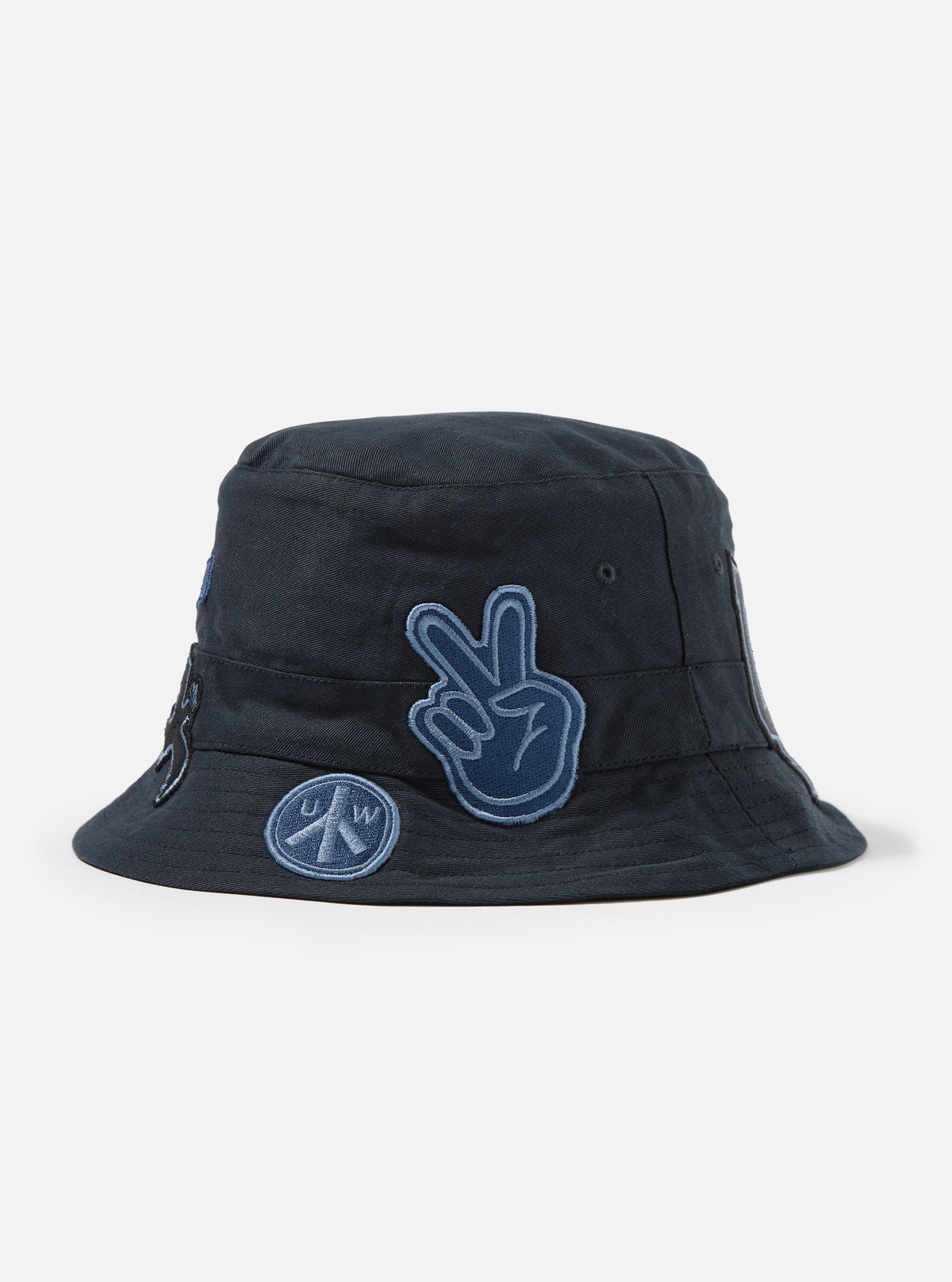 Universal Works Bucket Hat in Navy Twill/Badges