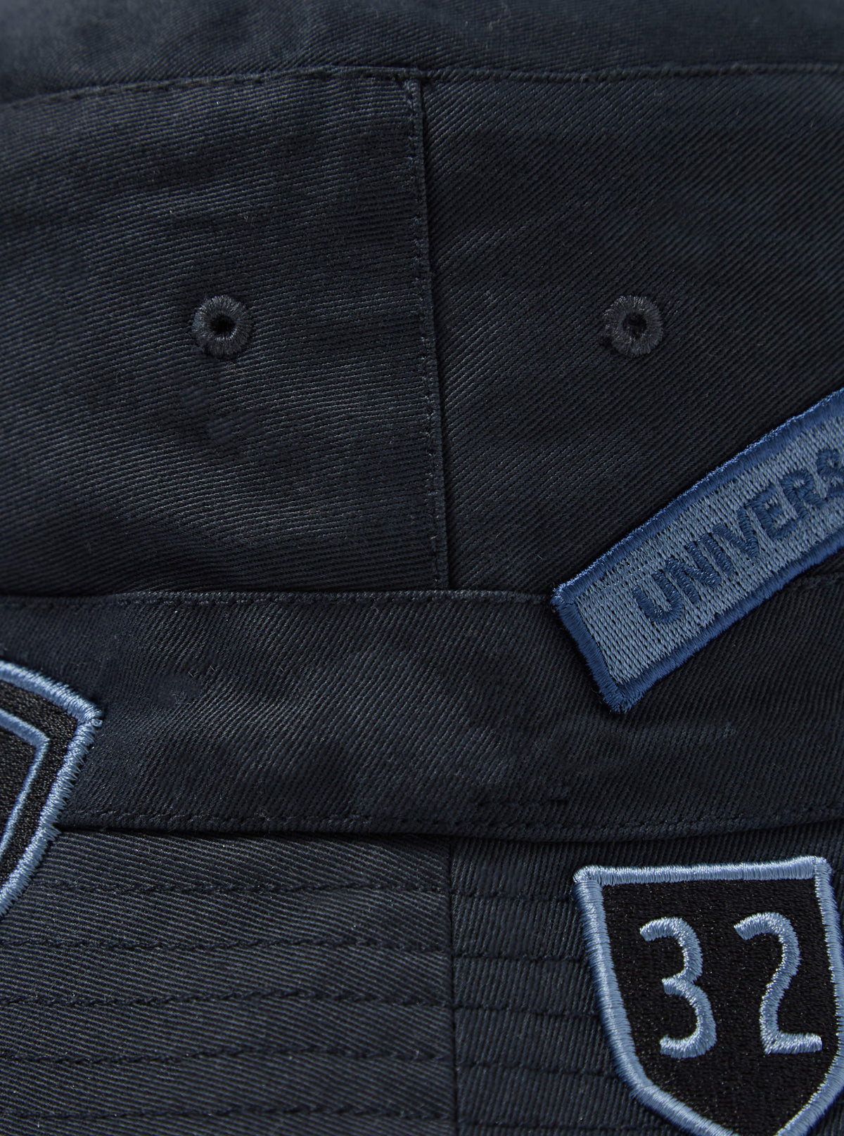 Universal Works Bucket Hat in Navy Twill/Badges