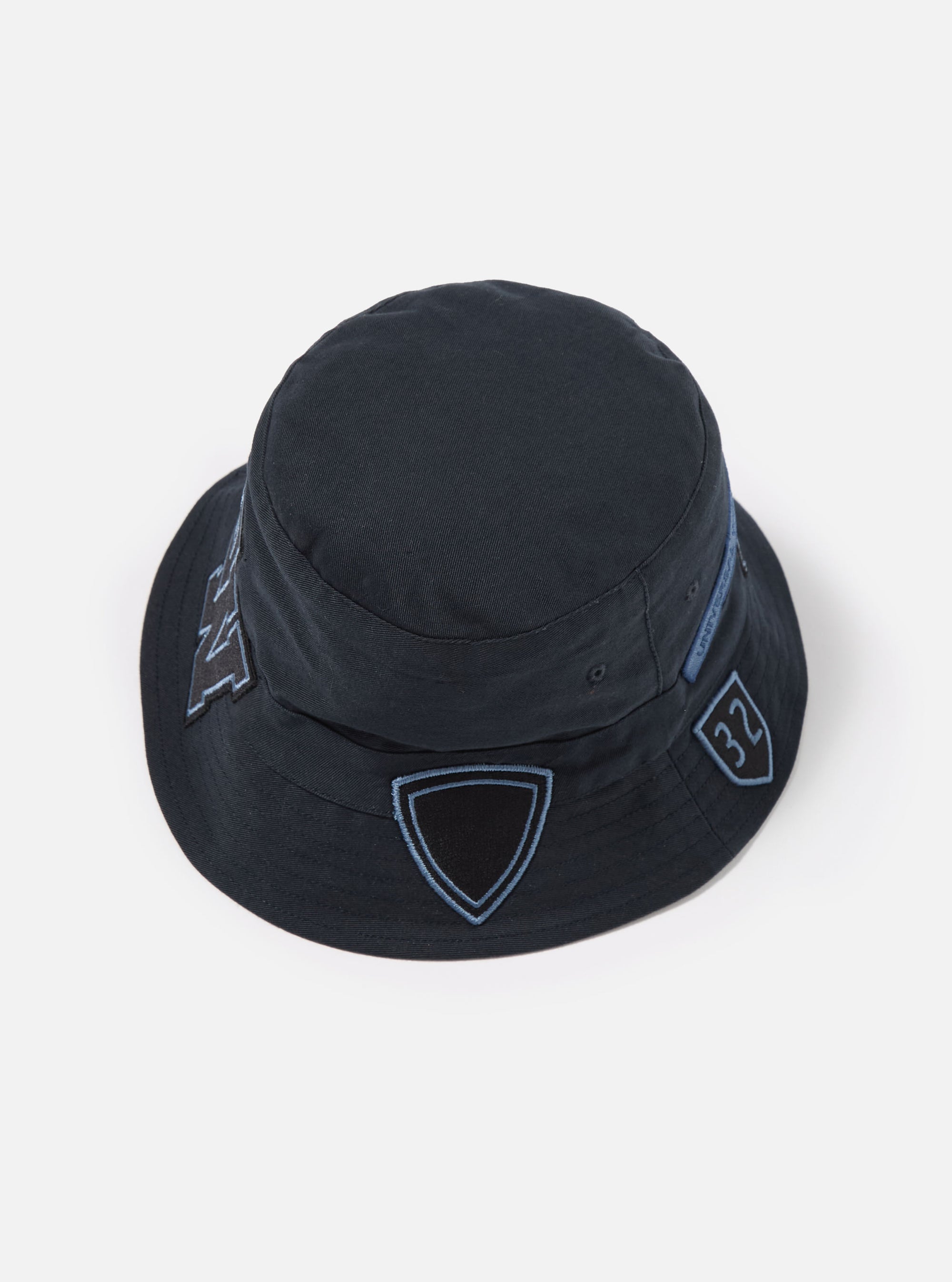 Universal Works Bucket Hat in Navy Twill/Badges