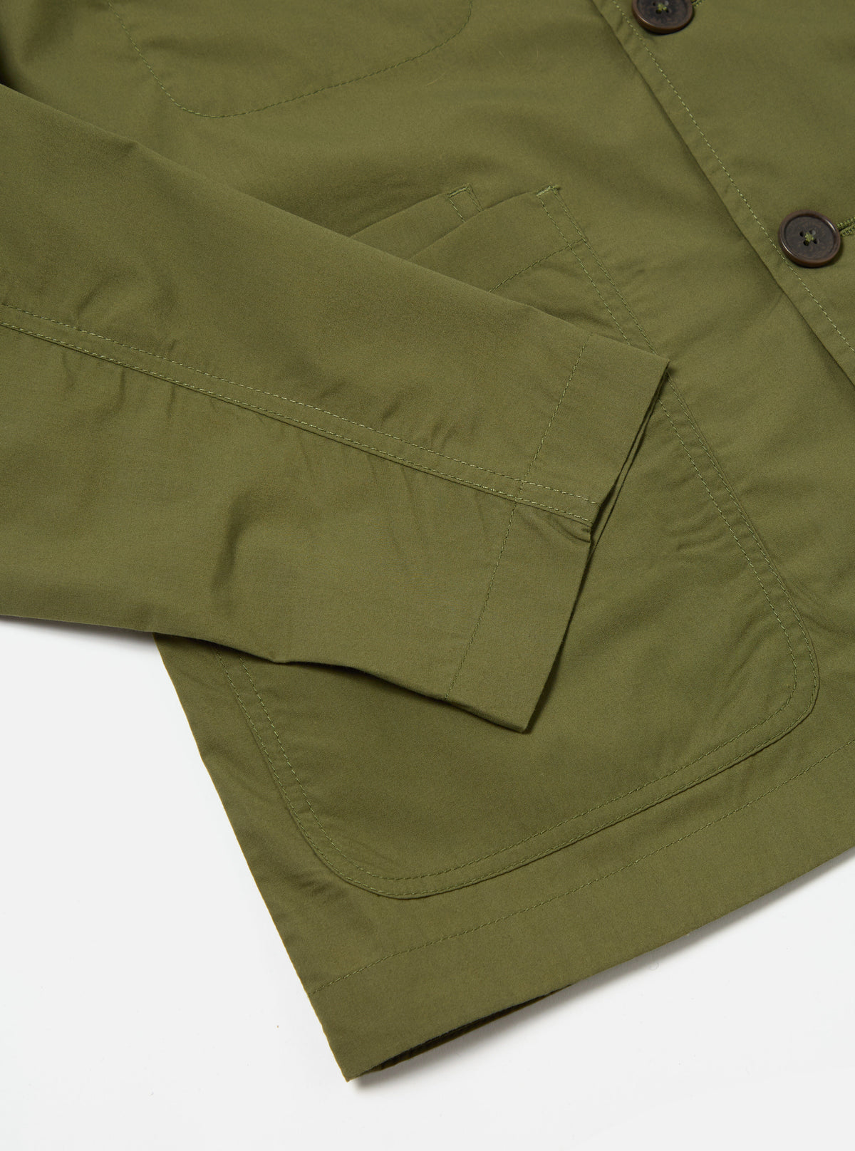 Universal Works Bakers Jacket in Olive Recycled Polytech