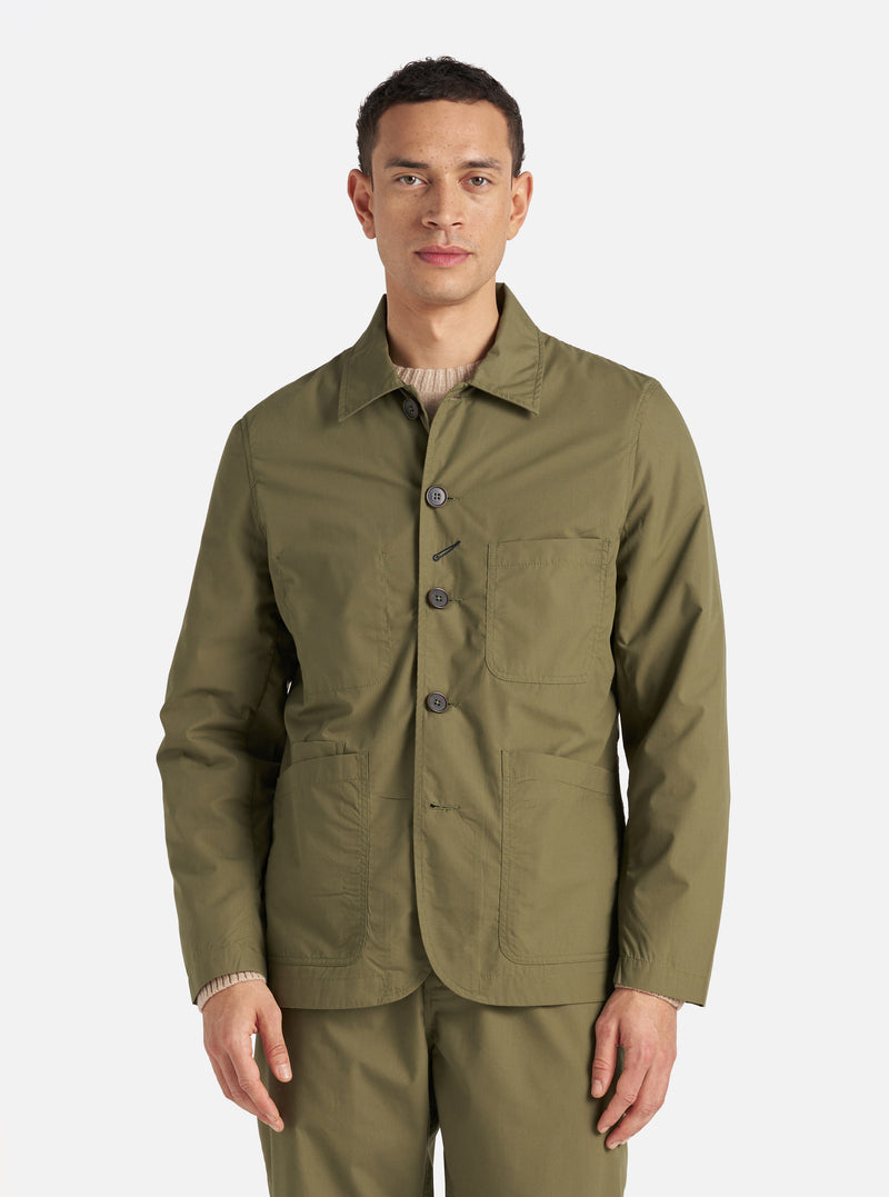 Universal Works Bakers Jacket in Olive Recycled Polytech
