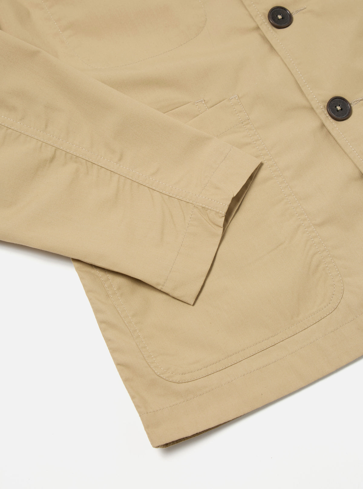 Universal Works Bakers Jacket in Sand Recycled Polytech