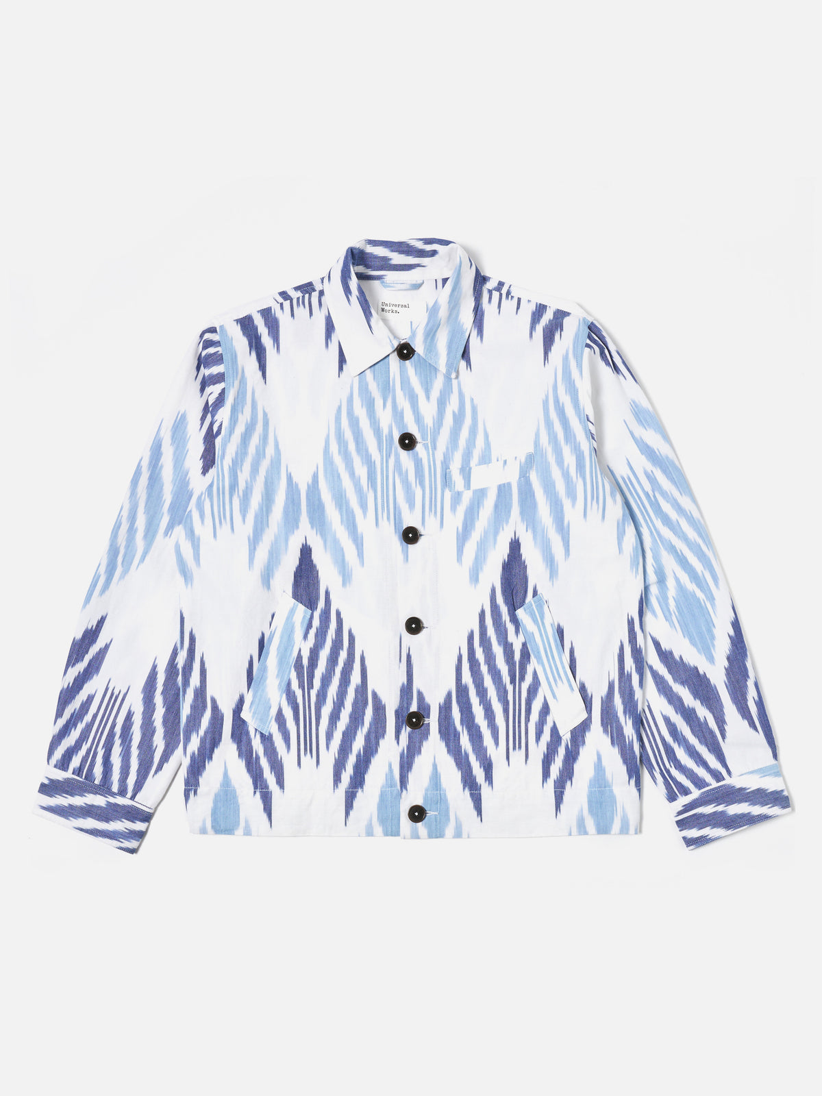 Universal Works James Jacket in Blue Peacock Ikat