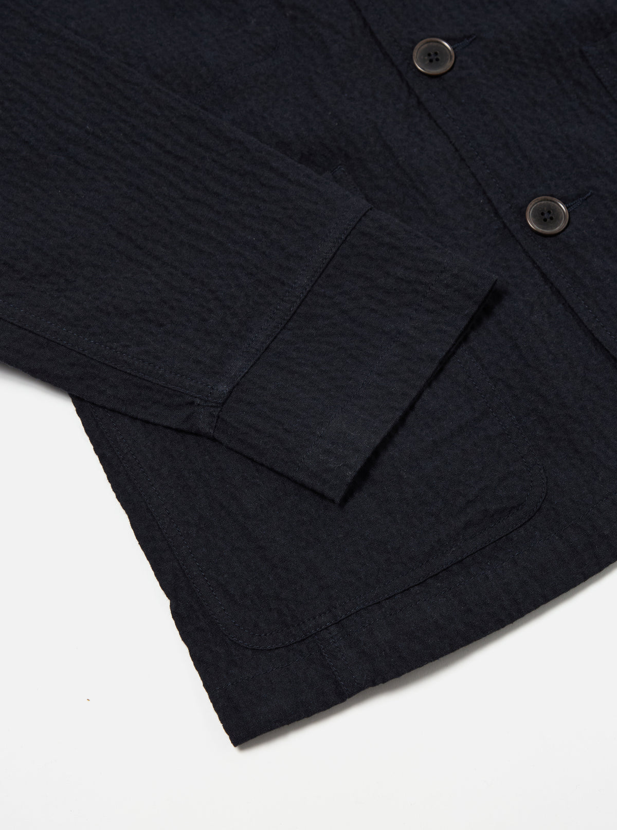 Universal Works Original Bakers Jacket in Dark Navy Ospina Cotton