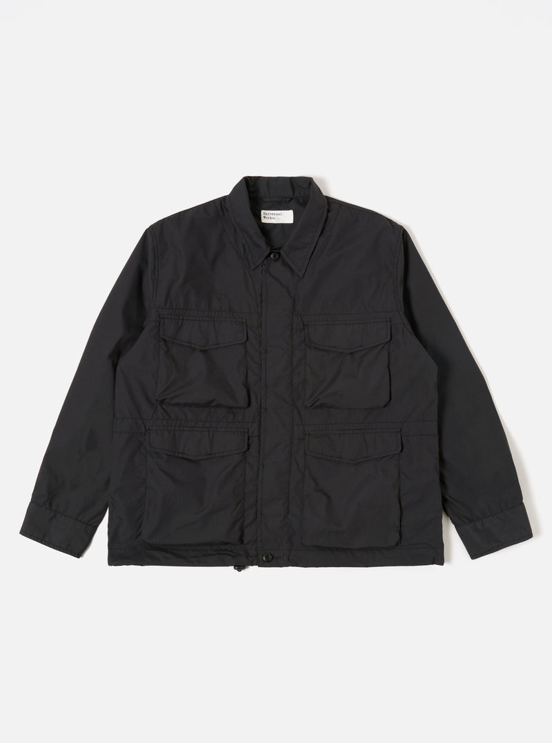 Universal Works Parachute Field Jacket in Black Recycled Polytech