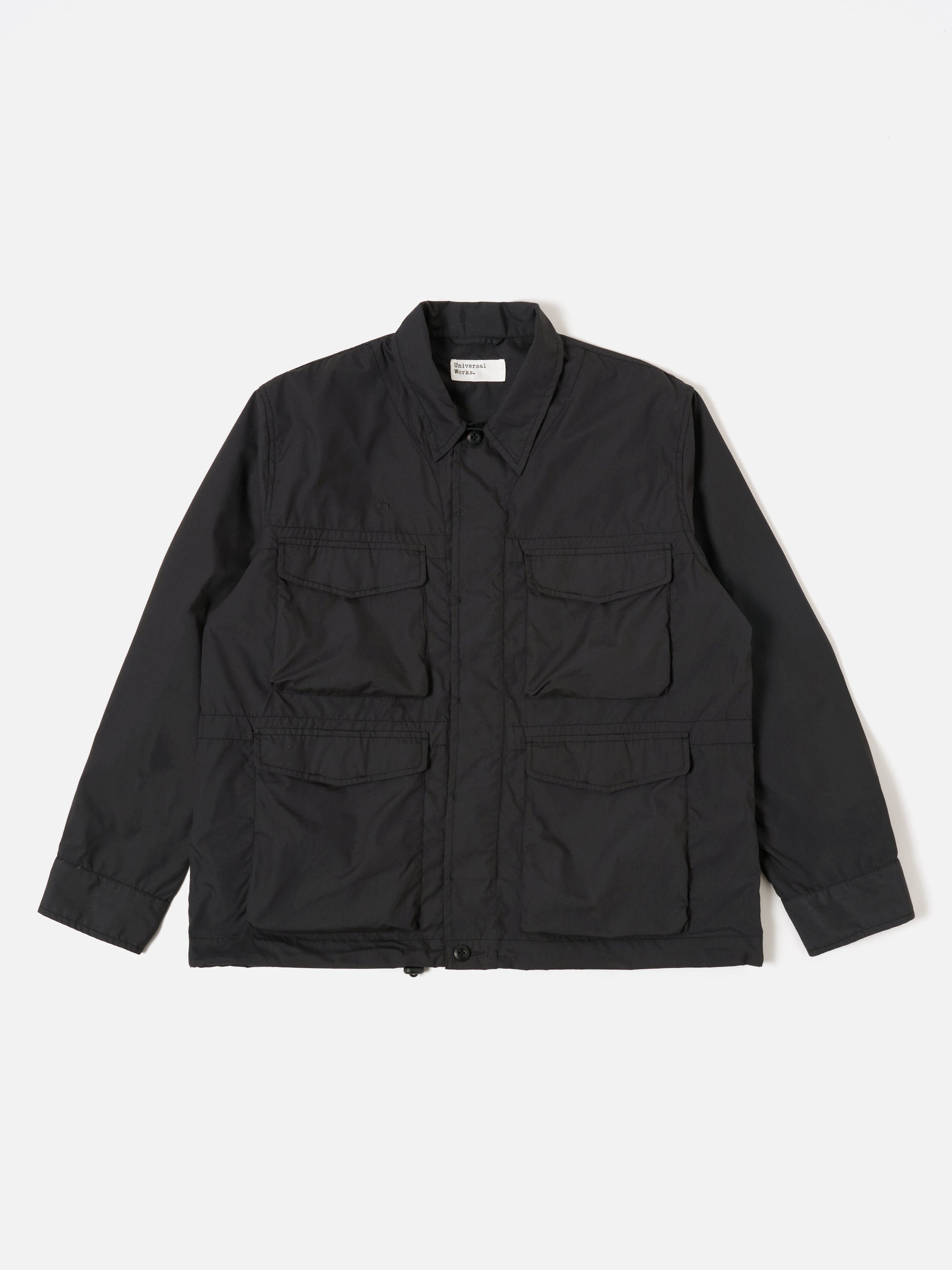 Universal Works Parachute Field Jacket in Black Recycled Polytech