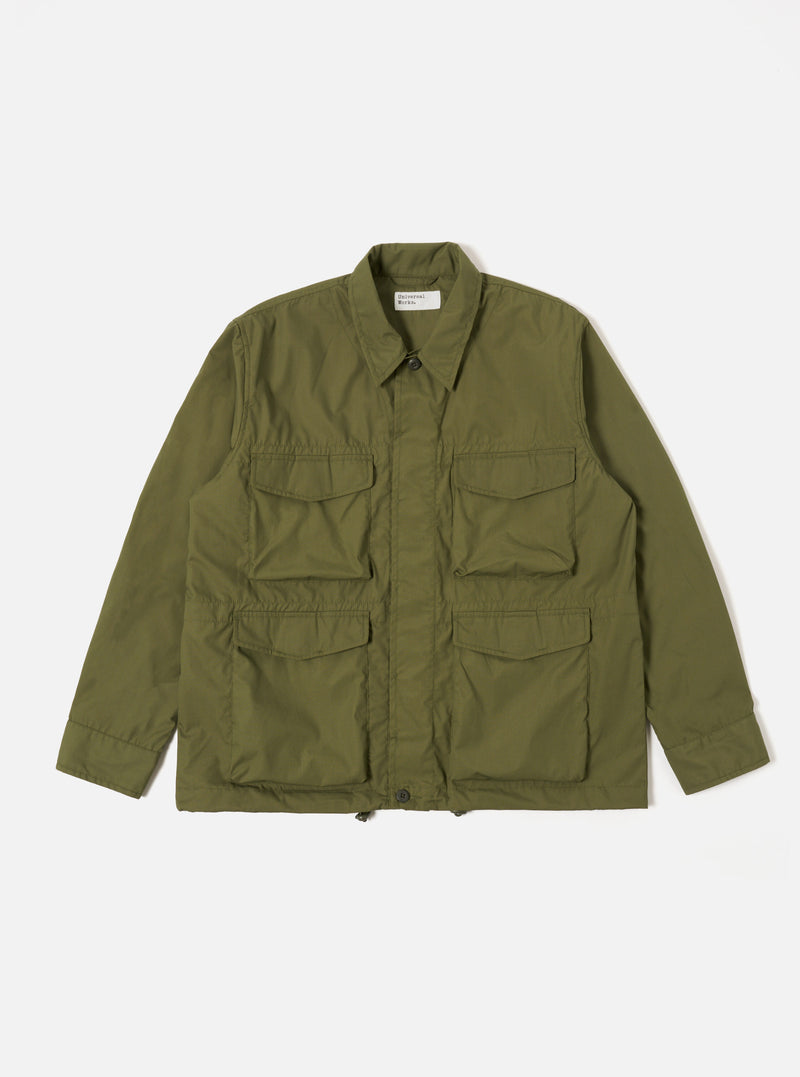 Universal Works Parachute Field Jacket in Olive Recycled Polytech