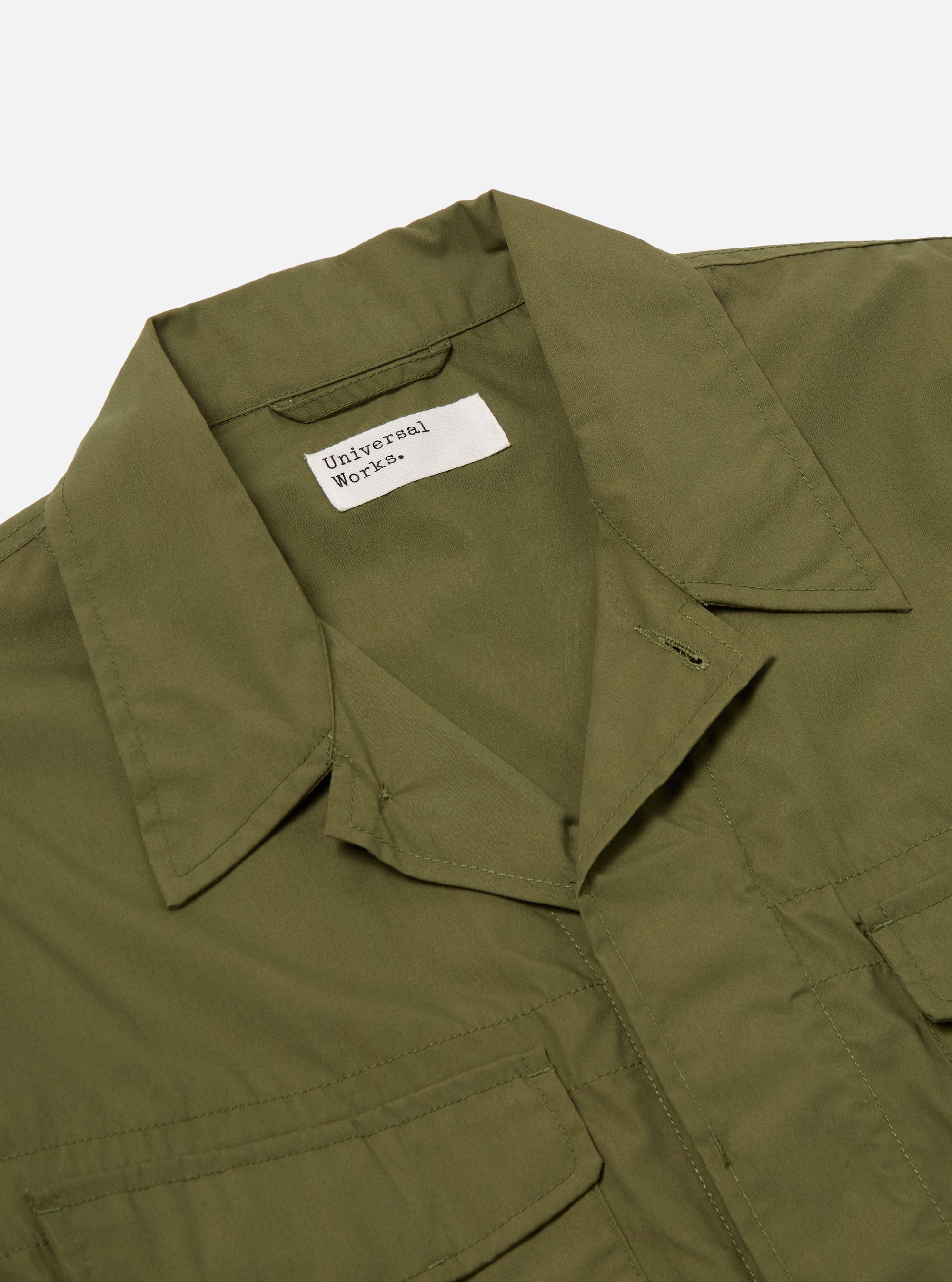 Universal Works Parachute Field Jacket in Olive Recycled Polytech