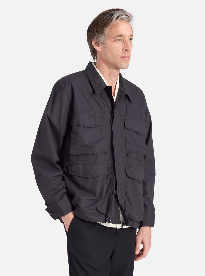Universal Works Parachute Field Jacket in Black Recycled Polytech