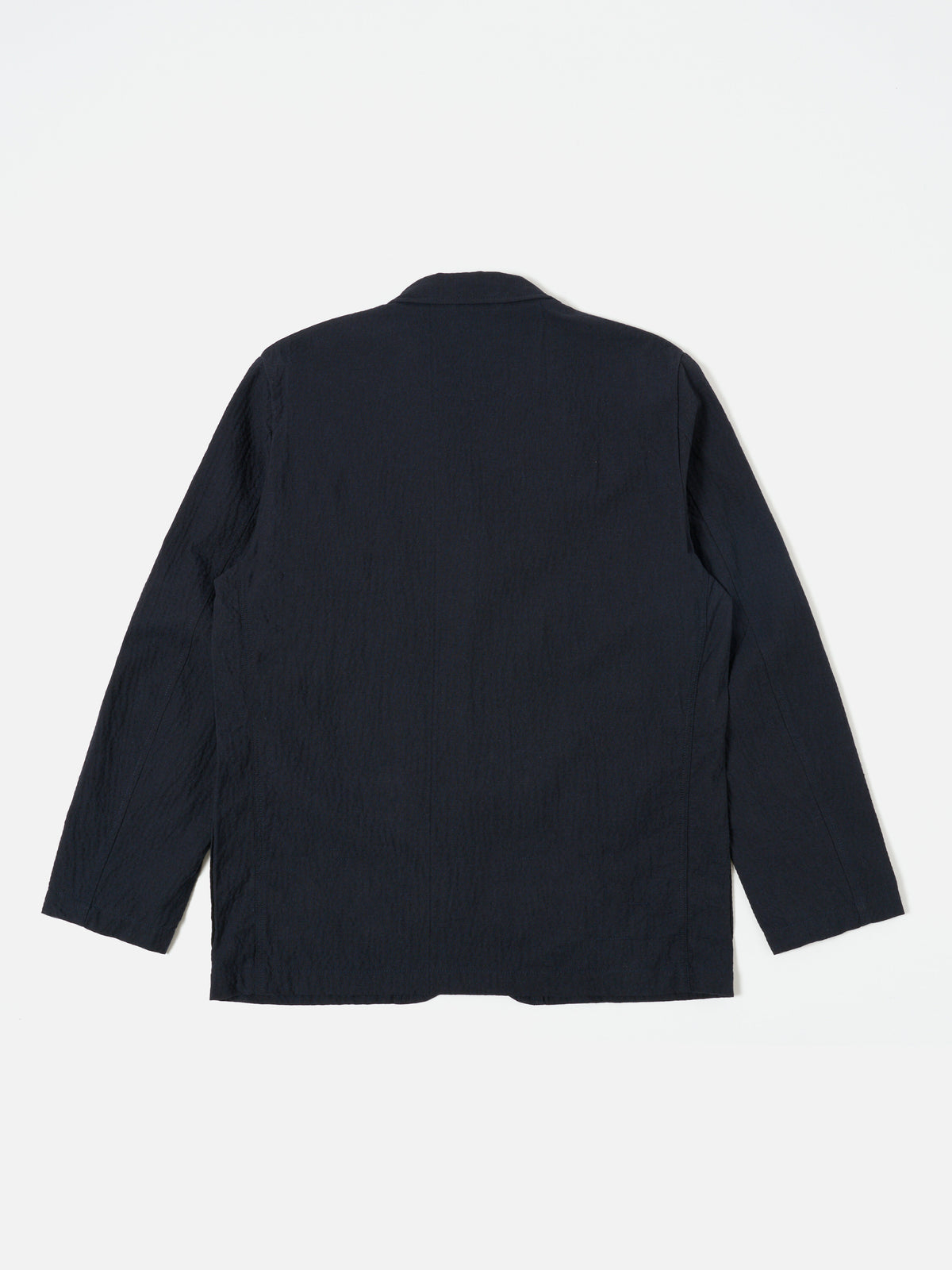 Universal Works Two Button Jacket in Dark Navy Ospina Cotton