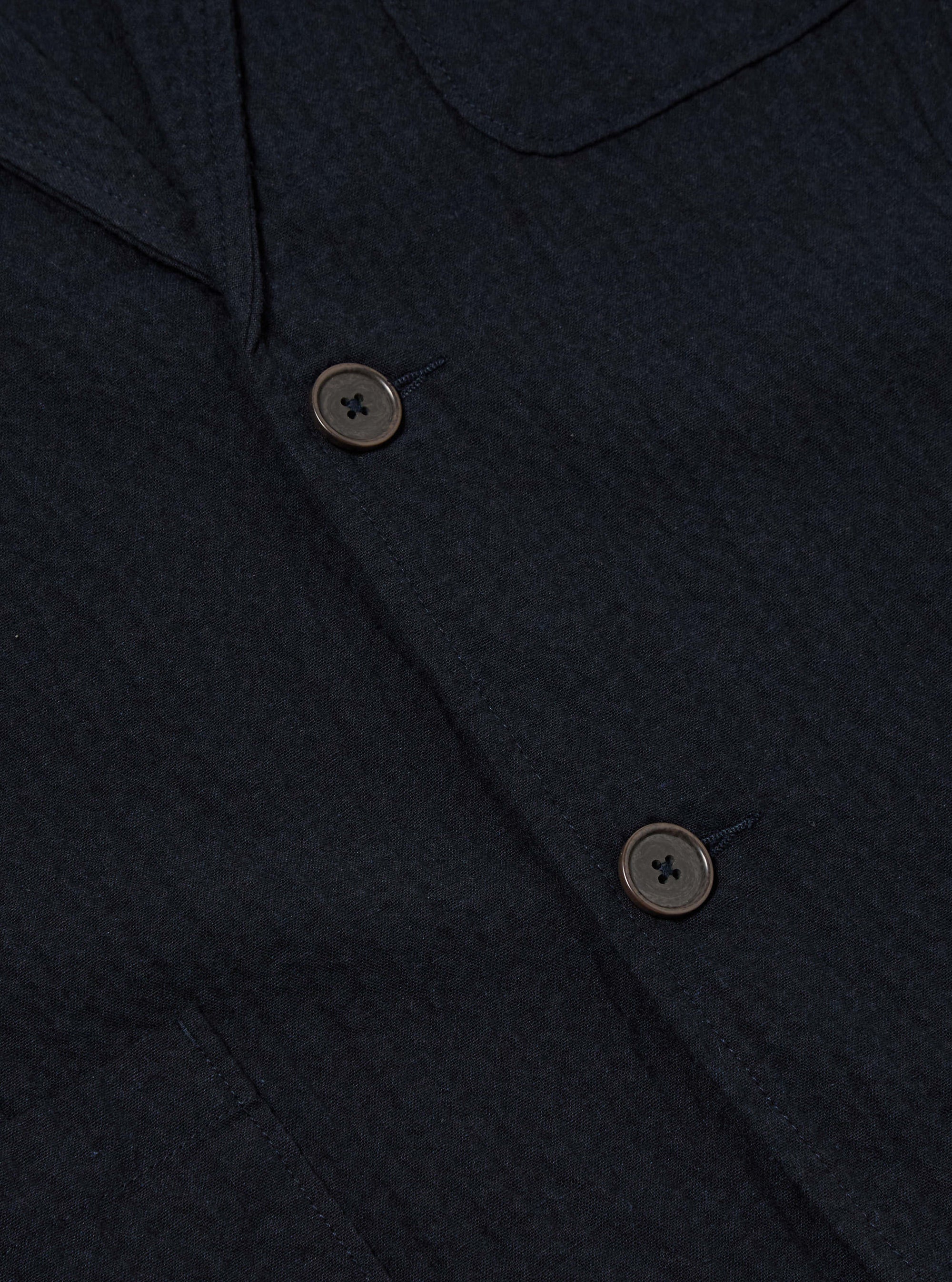 Universal Works Two Button Jacket in Dark Navy Ospina Cotton