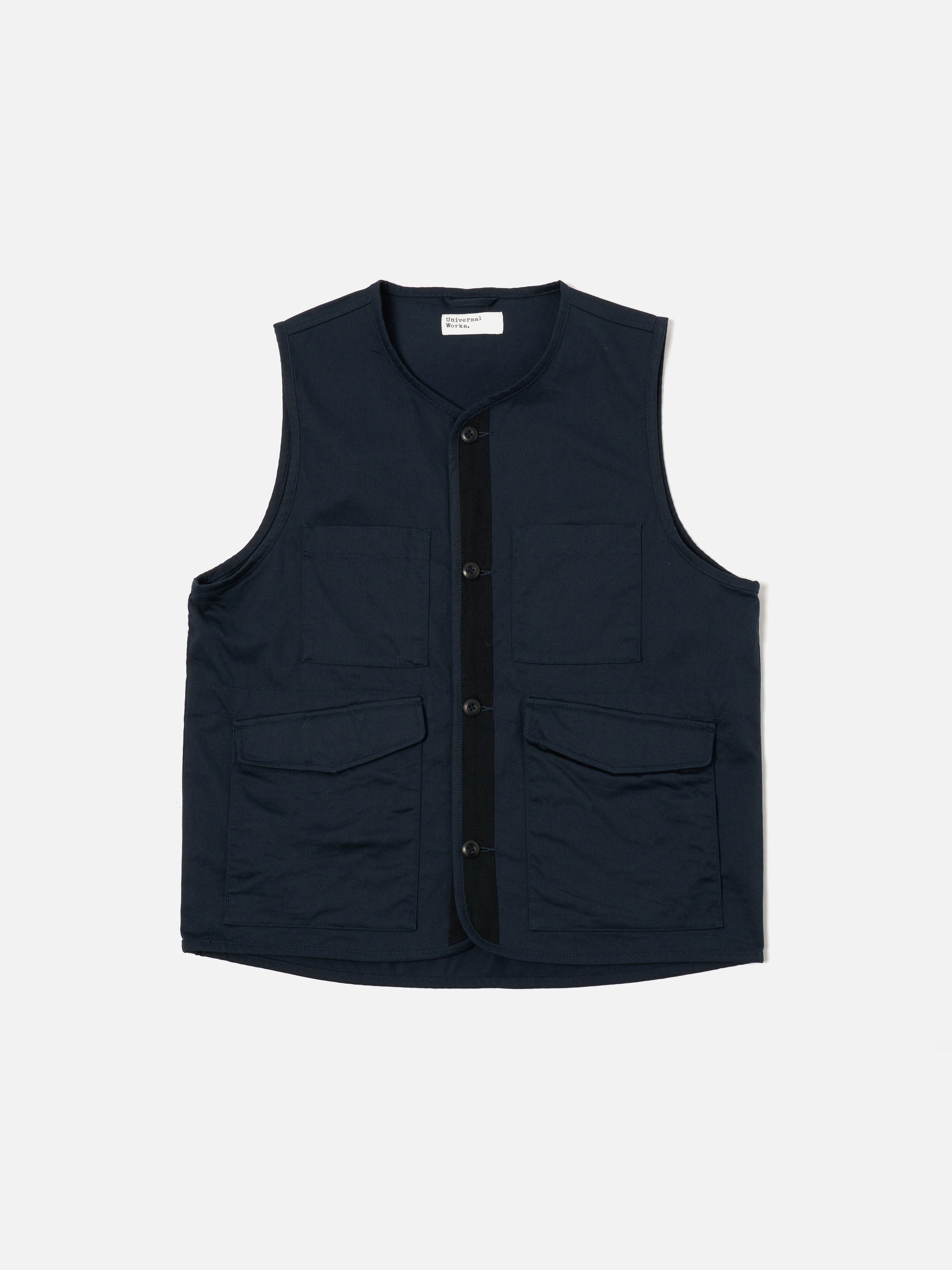 Universal Works 4 Pocket Gilet in Navy Twill