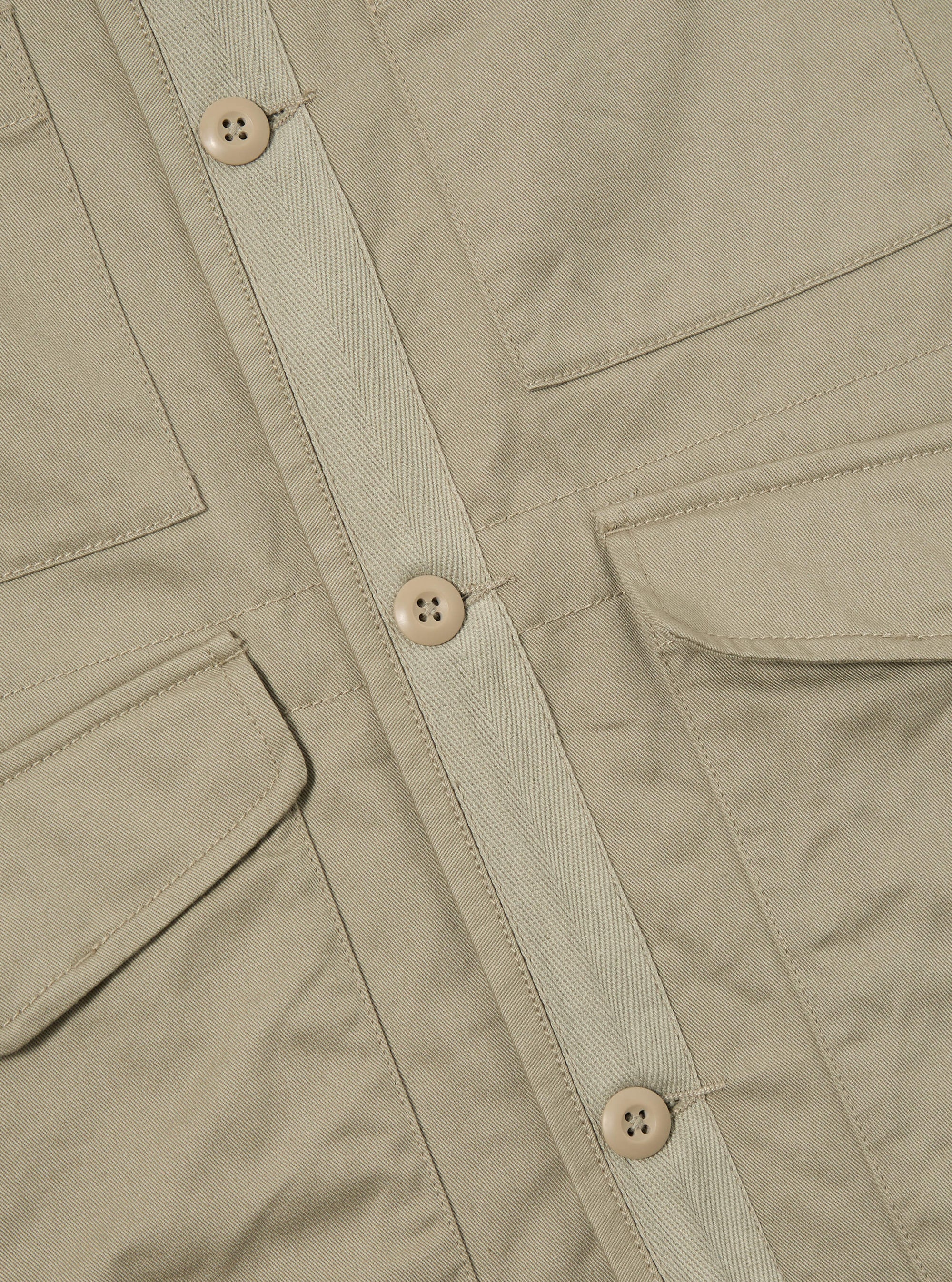 Universal Works 4 Pocket Gilet in Stone Twill