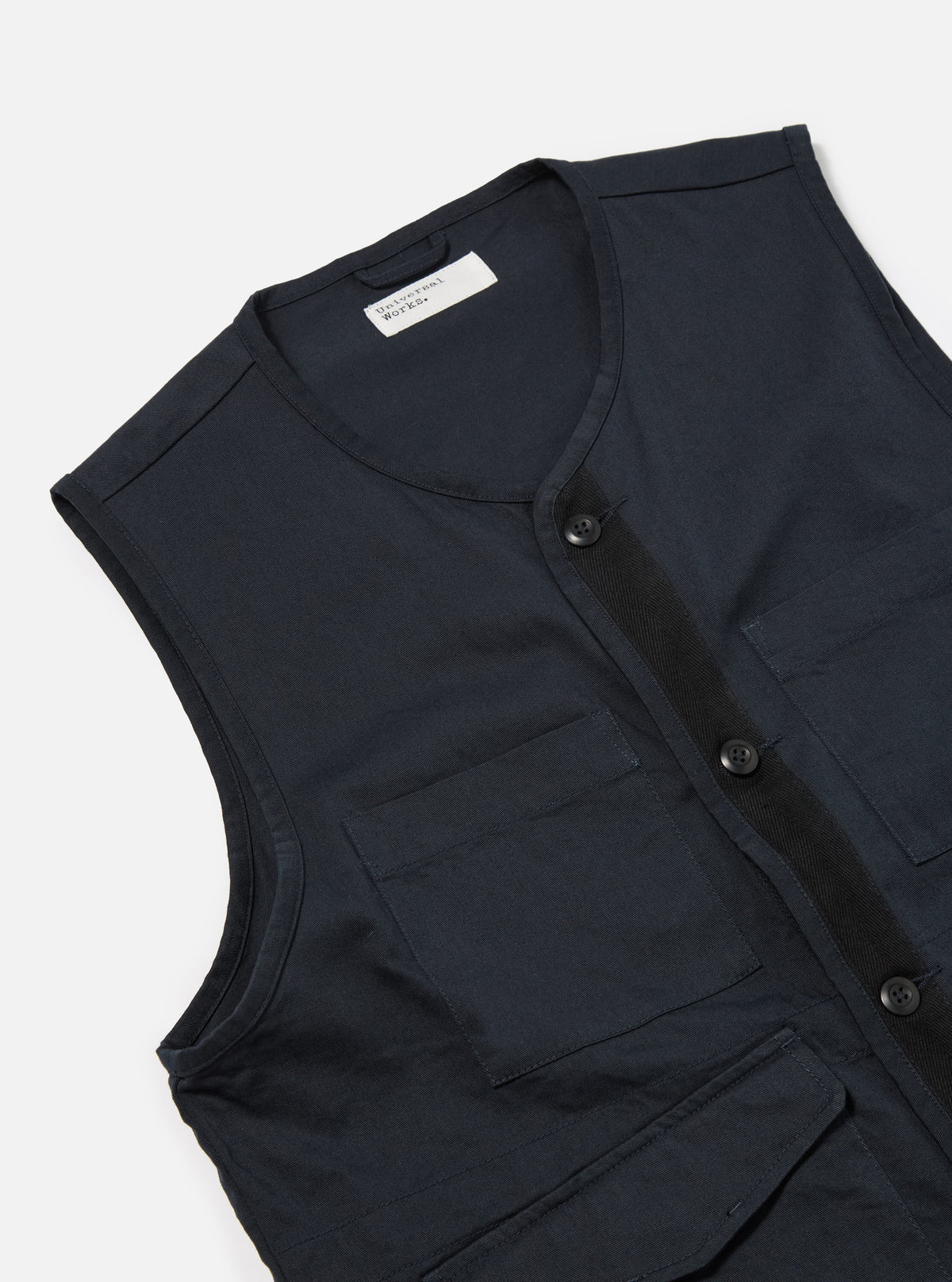 Universal Works 4 Pocket Gilet in Navy Twill