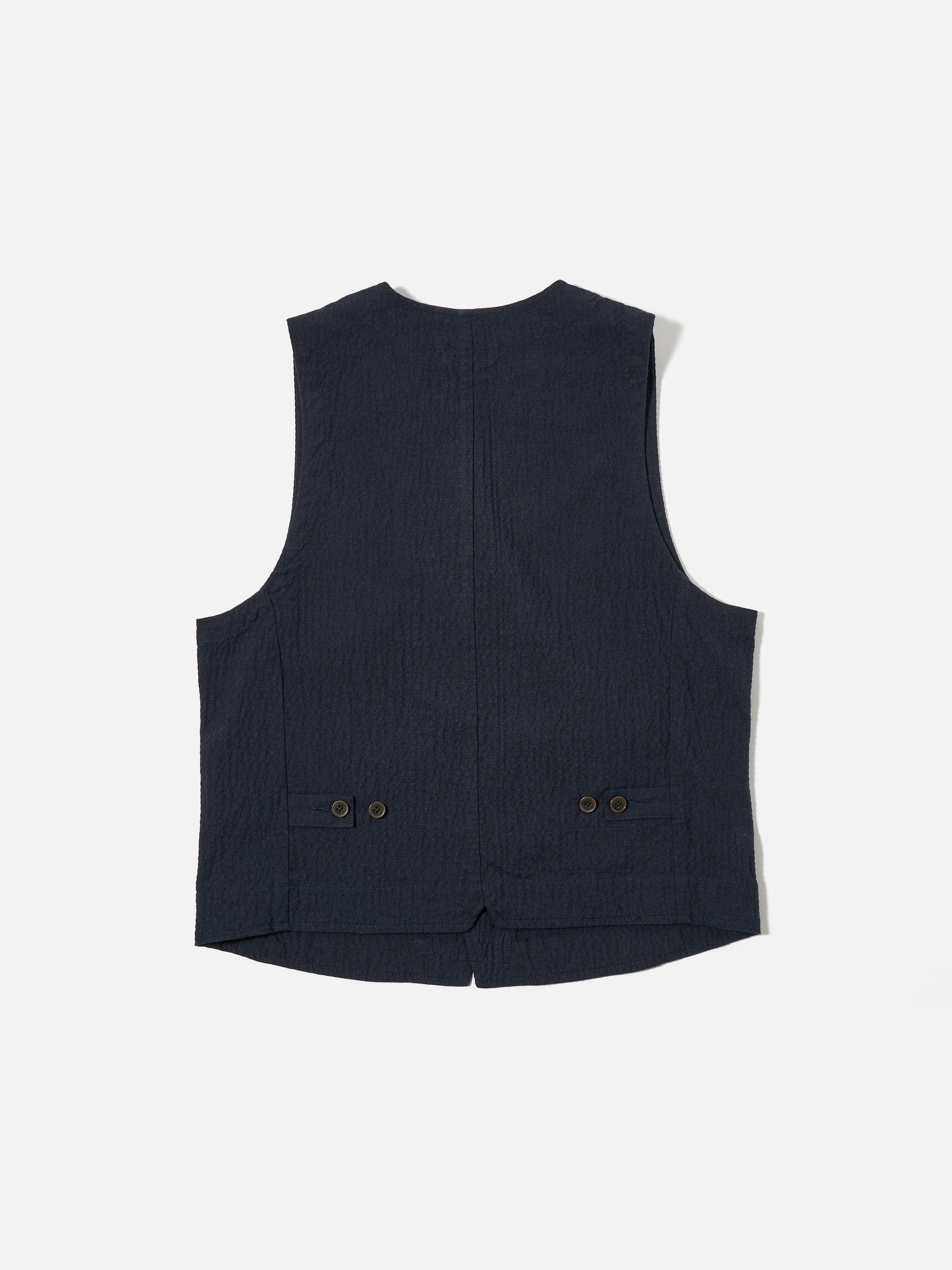 Universal Works Field Waistcoat in Dark Navy Ospina Cotton