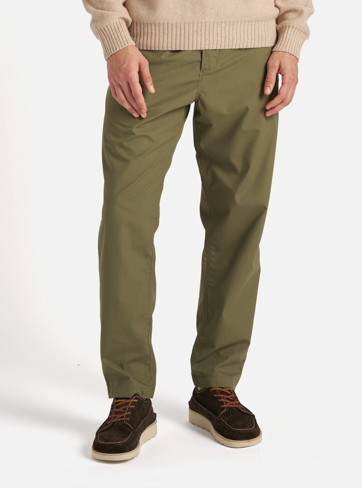 Universal Works Military Chino in Olive Recycled Polytech