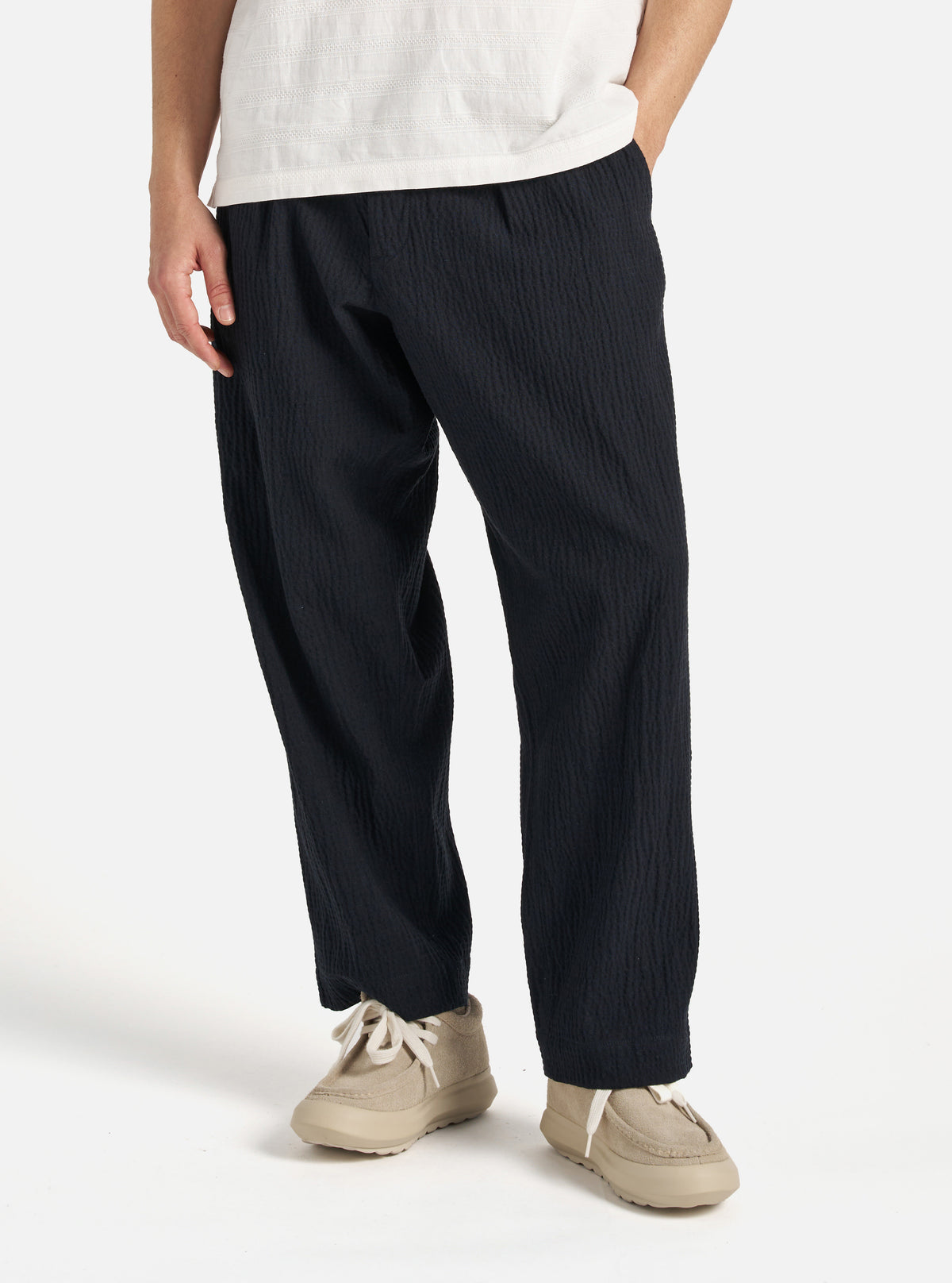 Universal Works Oxford Pant in Dark Navy Ospina Cotton