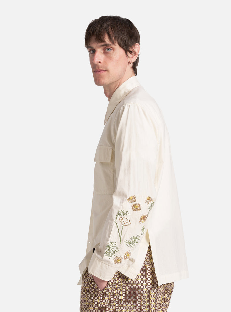 Flower Mountain x Universal Works Cruiser Shirt in Ecru Broadcloth