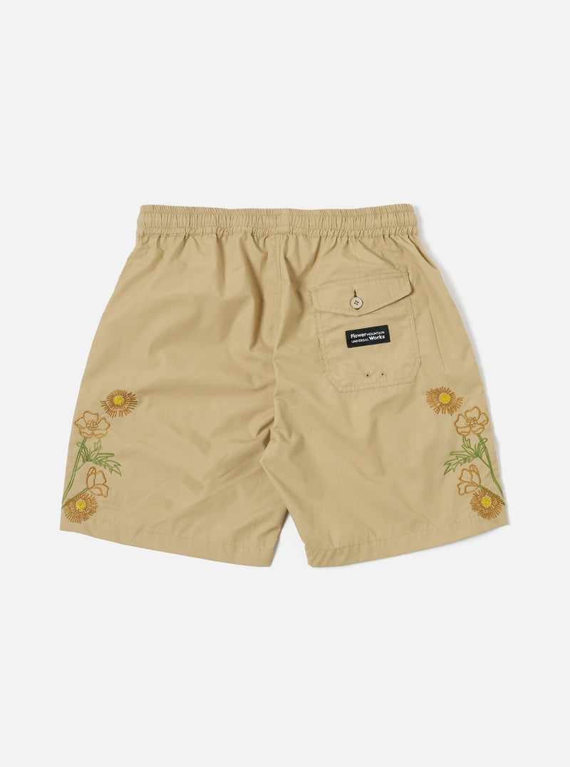 Flower Mountain x Universal Works Beach Short in Sand Recycled Polytech
