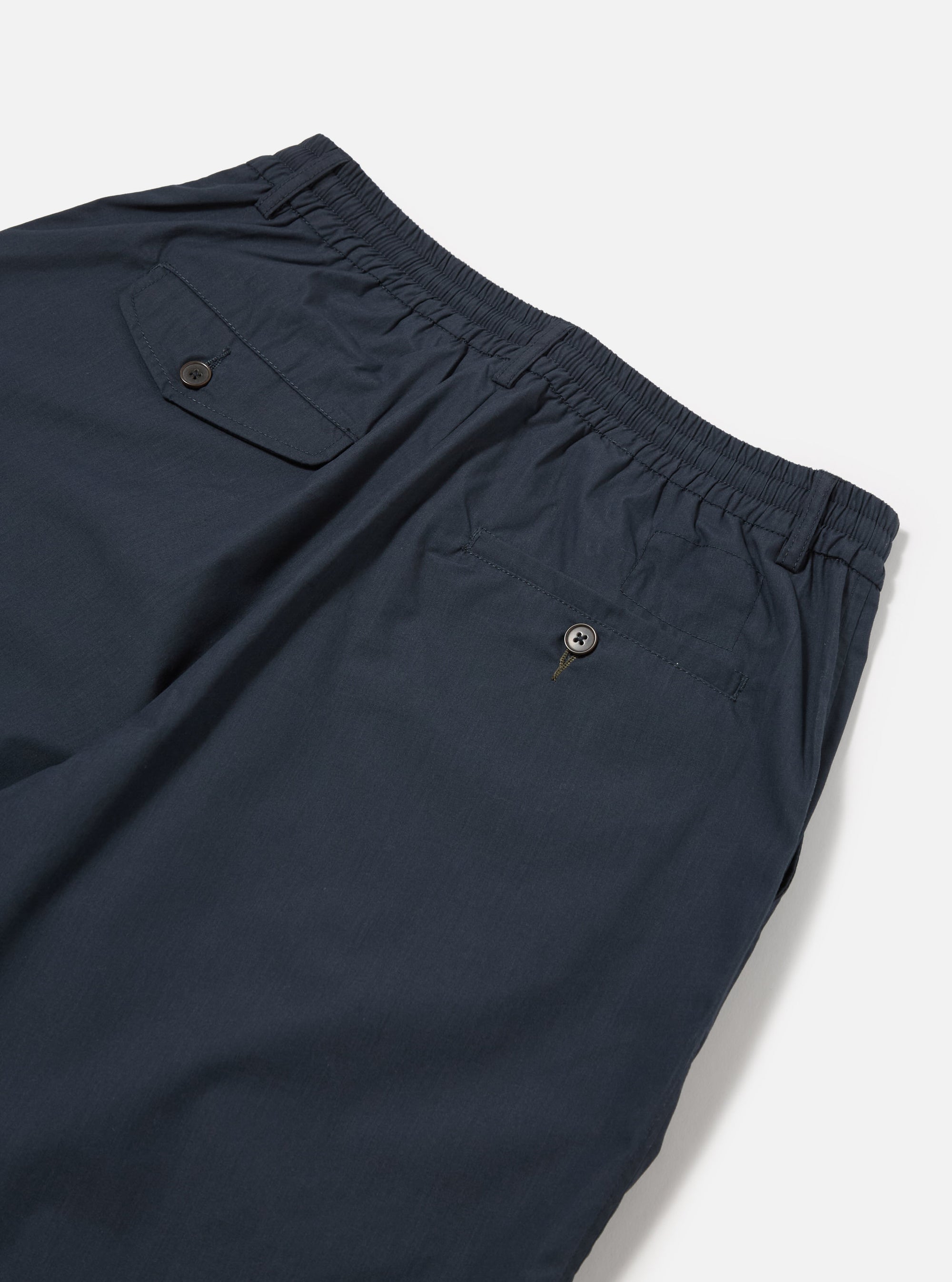 Universal Works Pleated Track Short in Navy Recycled Polytech