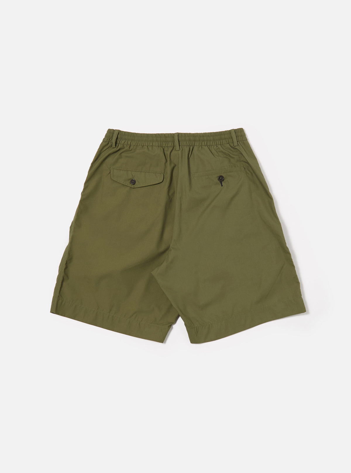 Universal Works Pleated Track Short in Olive Recycled Polytech