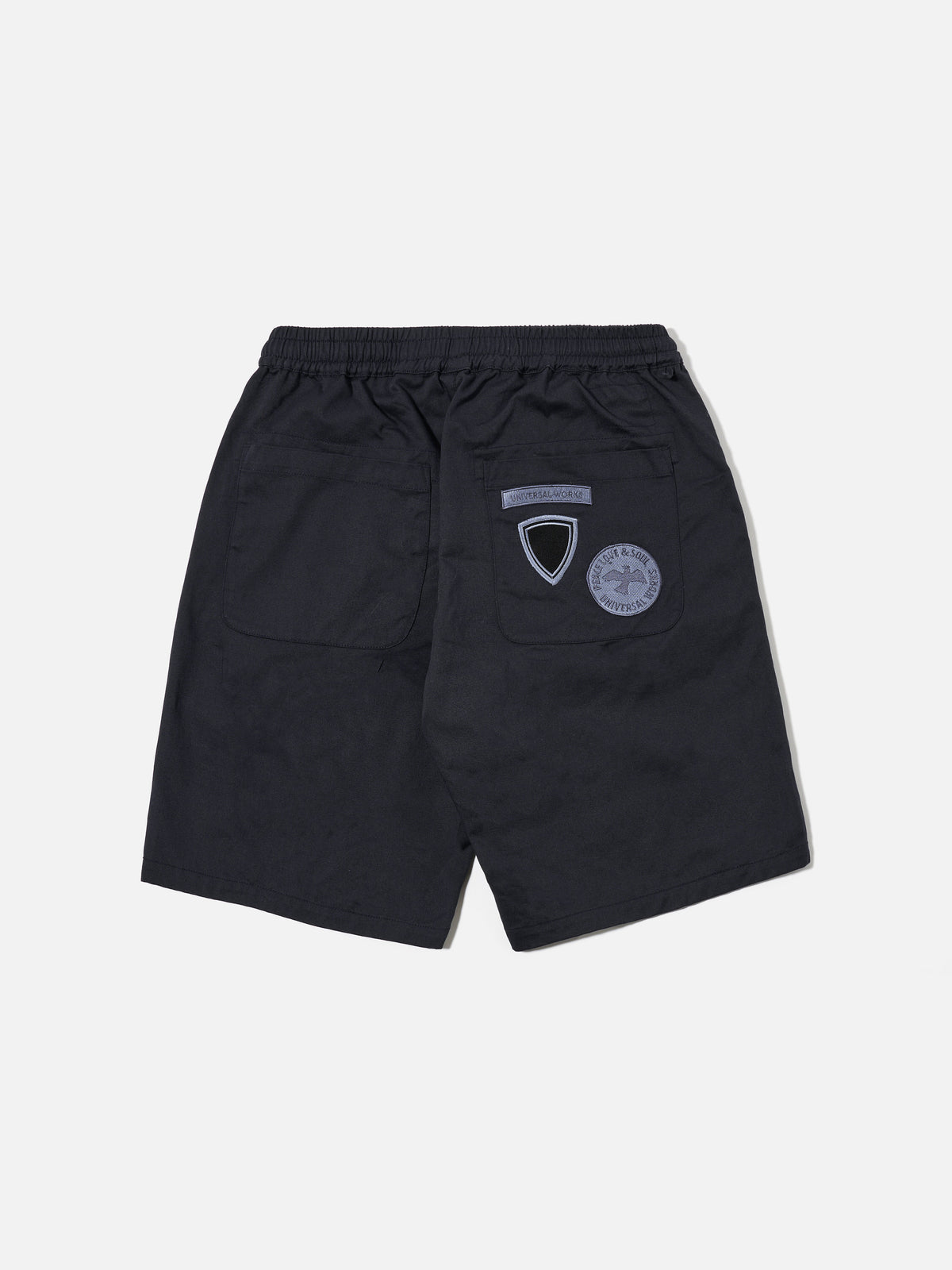 Universal Works Simple Short in Navy Twill/Badges