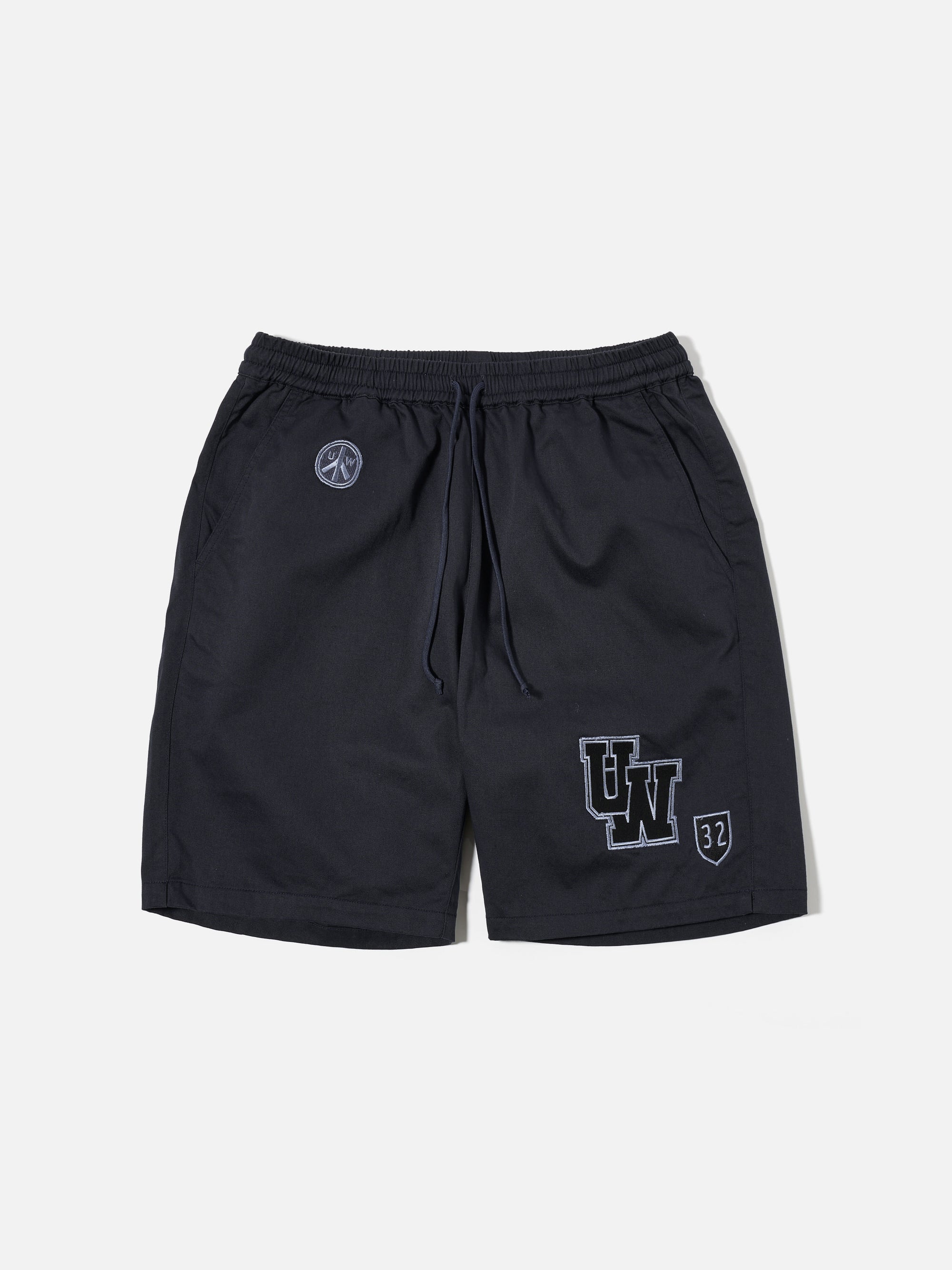 Universal Works Simple Short in Navy Twill/Badges