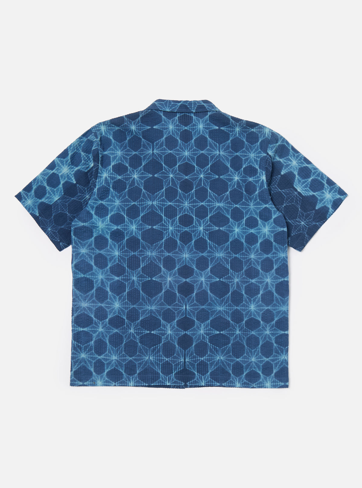 Universal Works Road Shirt in Indigo Needle Tye N Dye