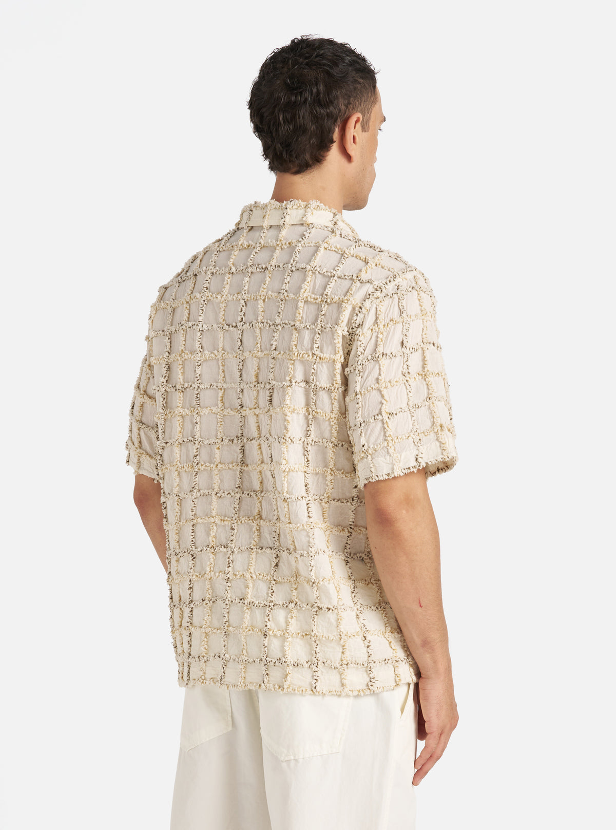 Universal Works Road Shirt in Ecru 3D Check