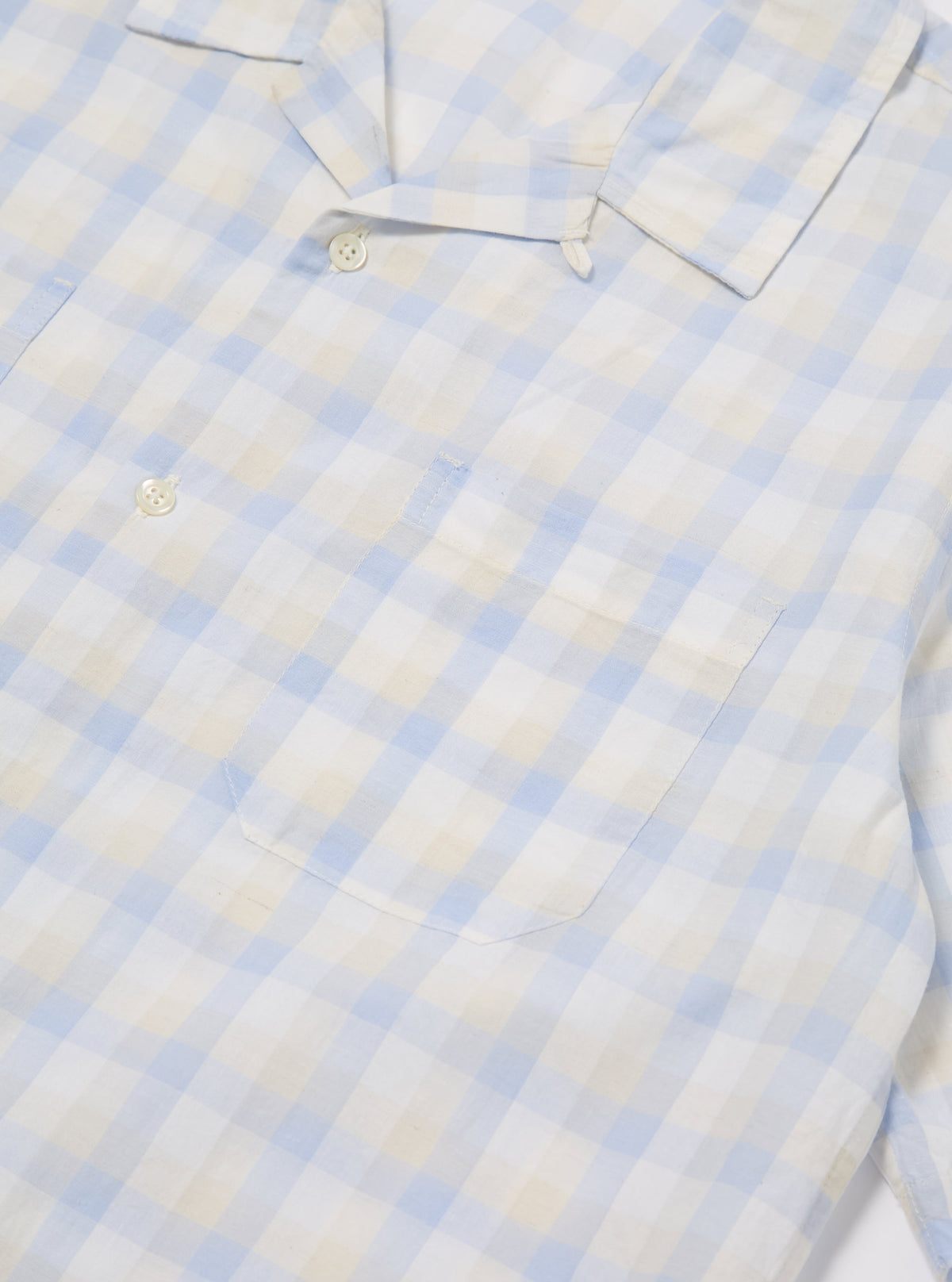 Universal Works Sal Road Shirt in Blue Pastel Check