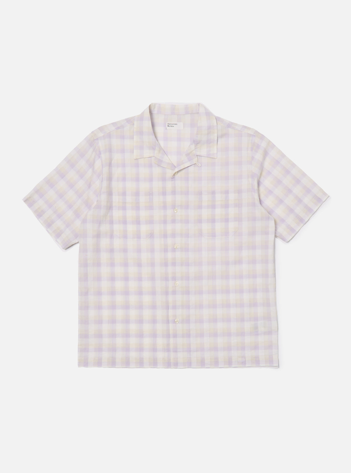 Universal Works Sal Road Shirt in Lilac Pastel Check