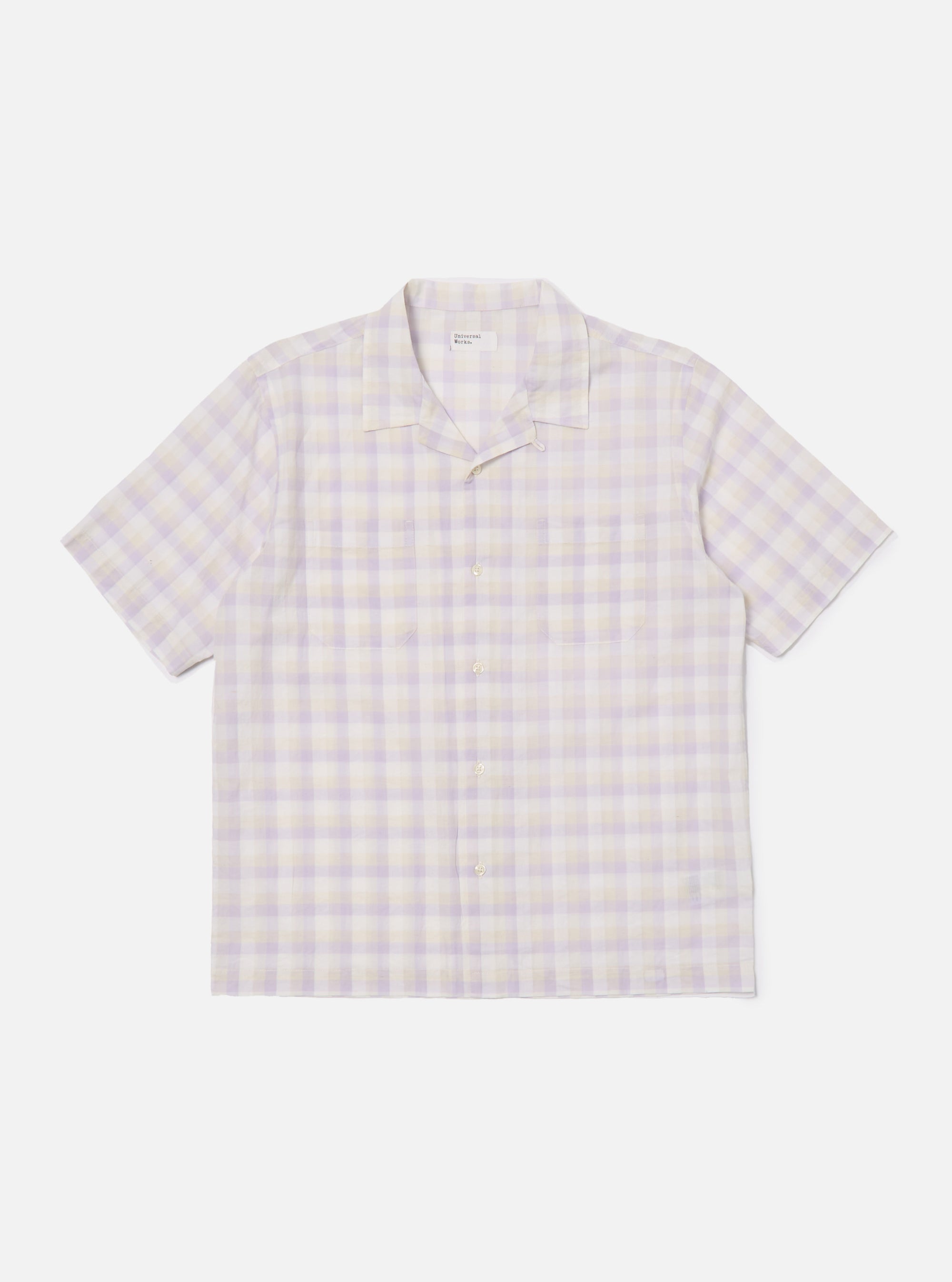 Universal Works Sal Road Shirt in Lilac Pastel Check