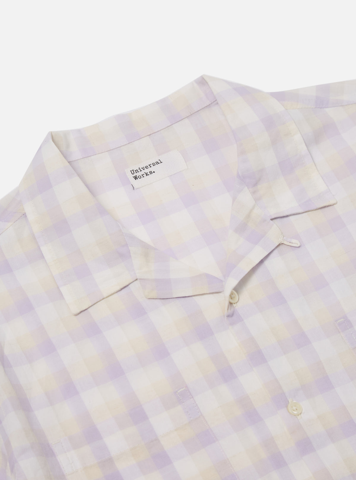 Universal Works Sal Road Shirt in Lilac Pastel Check