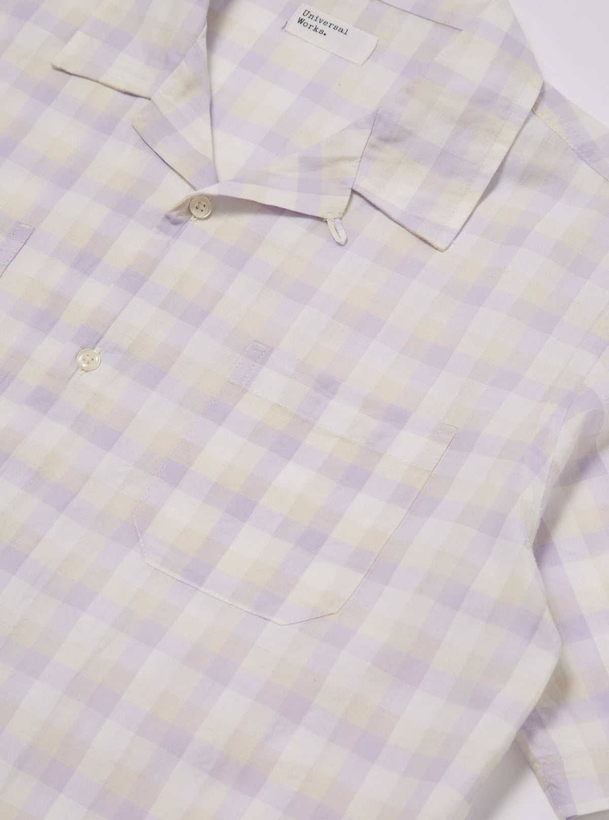 Universal Works Sal Road Shirt in Lilac Pastel Check