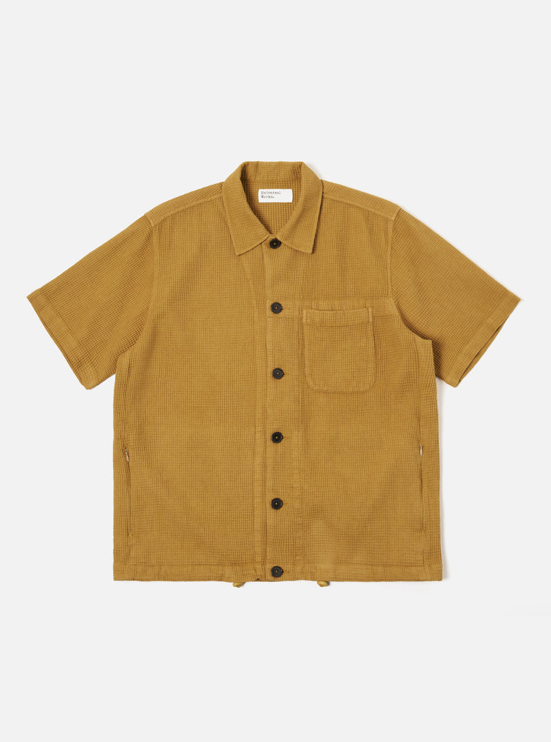 Universal Works Tech Overshirt in Camel Nippon Waffle