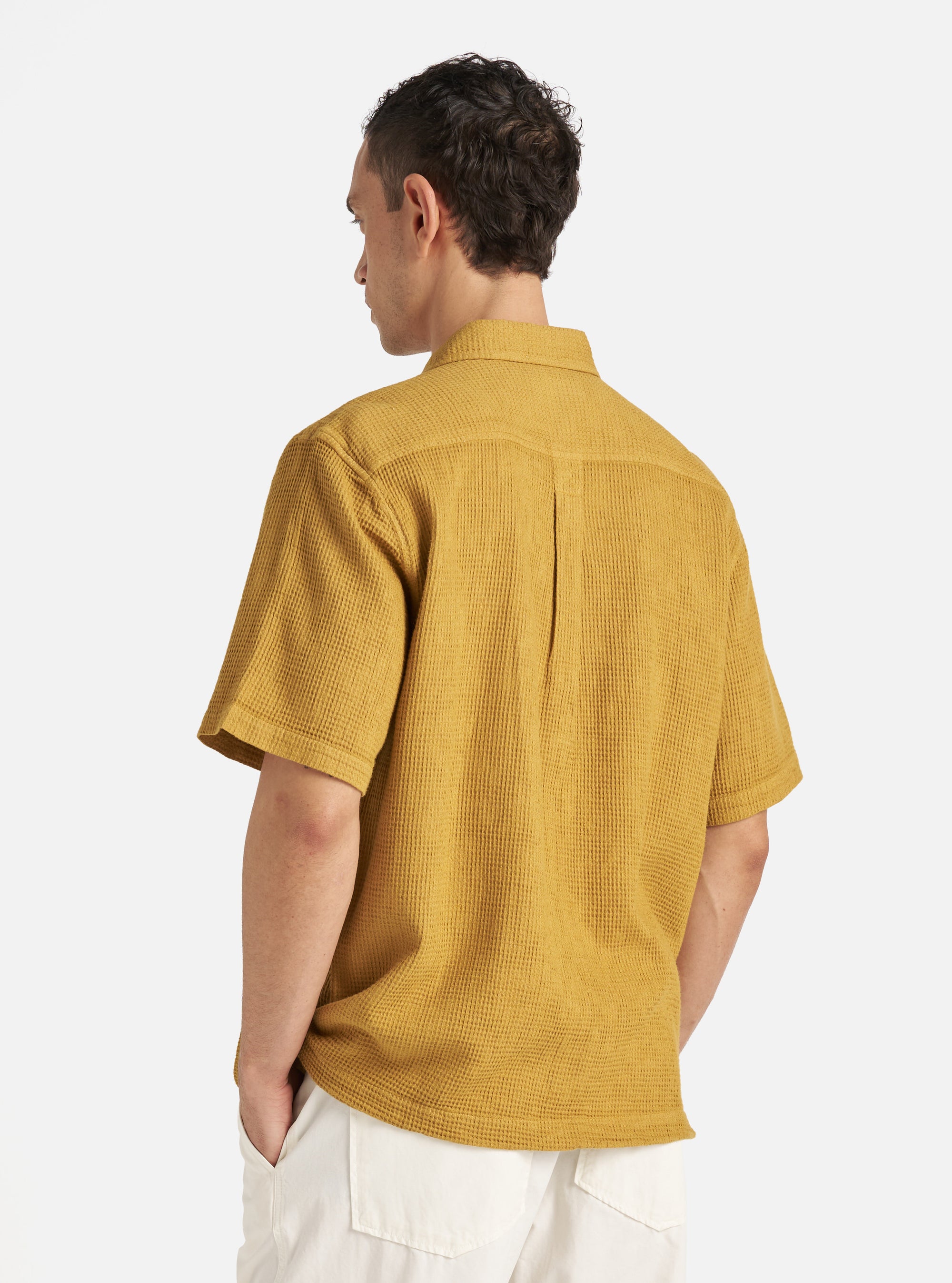 Universal Works Tech Overshirt in Camel Nippon Waffle