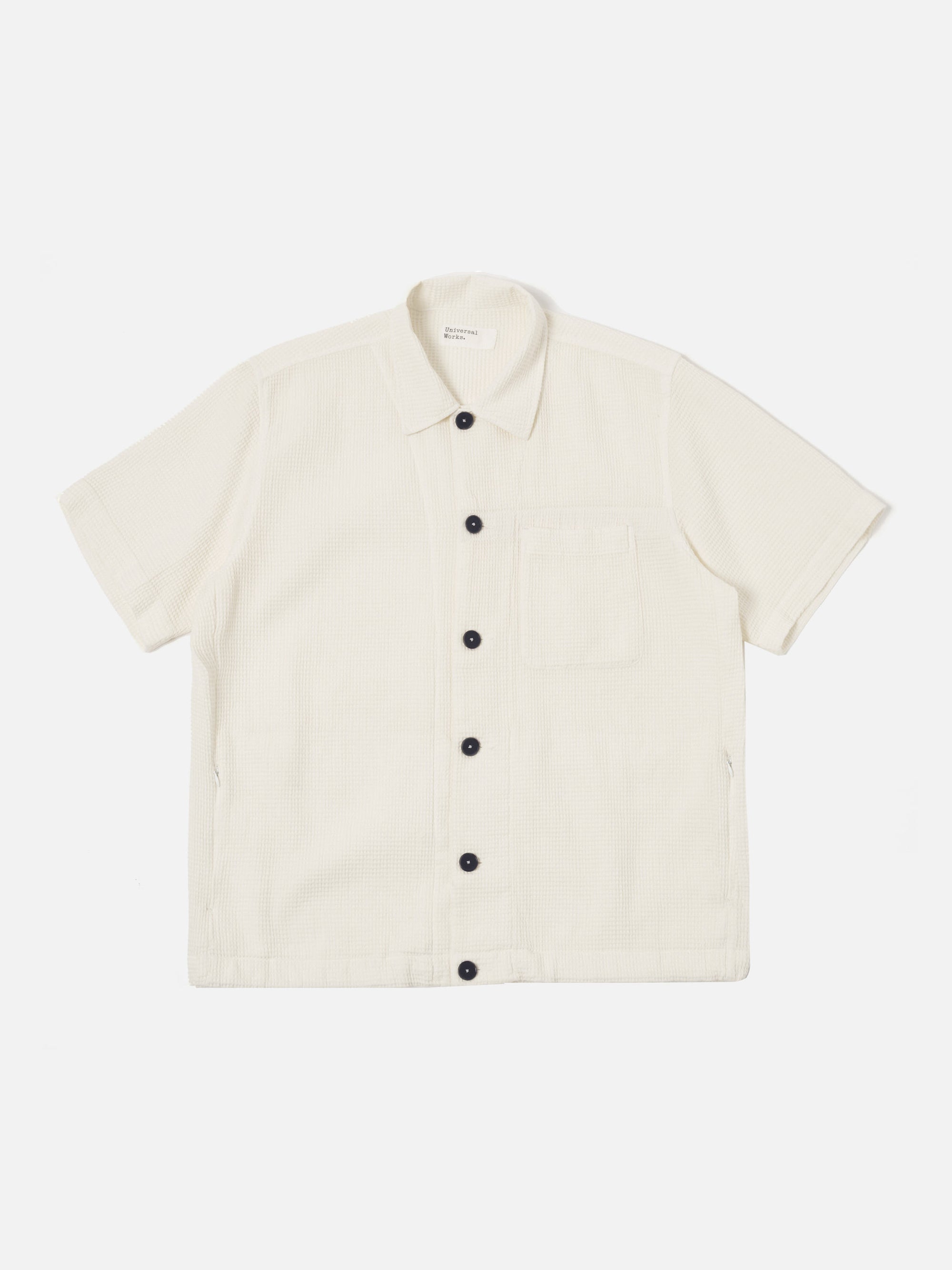 Universal Works Tech Overshirt in Ecru Nippon Waffle