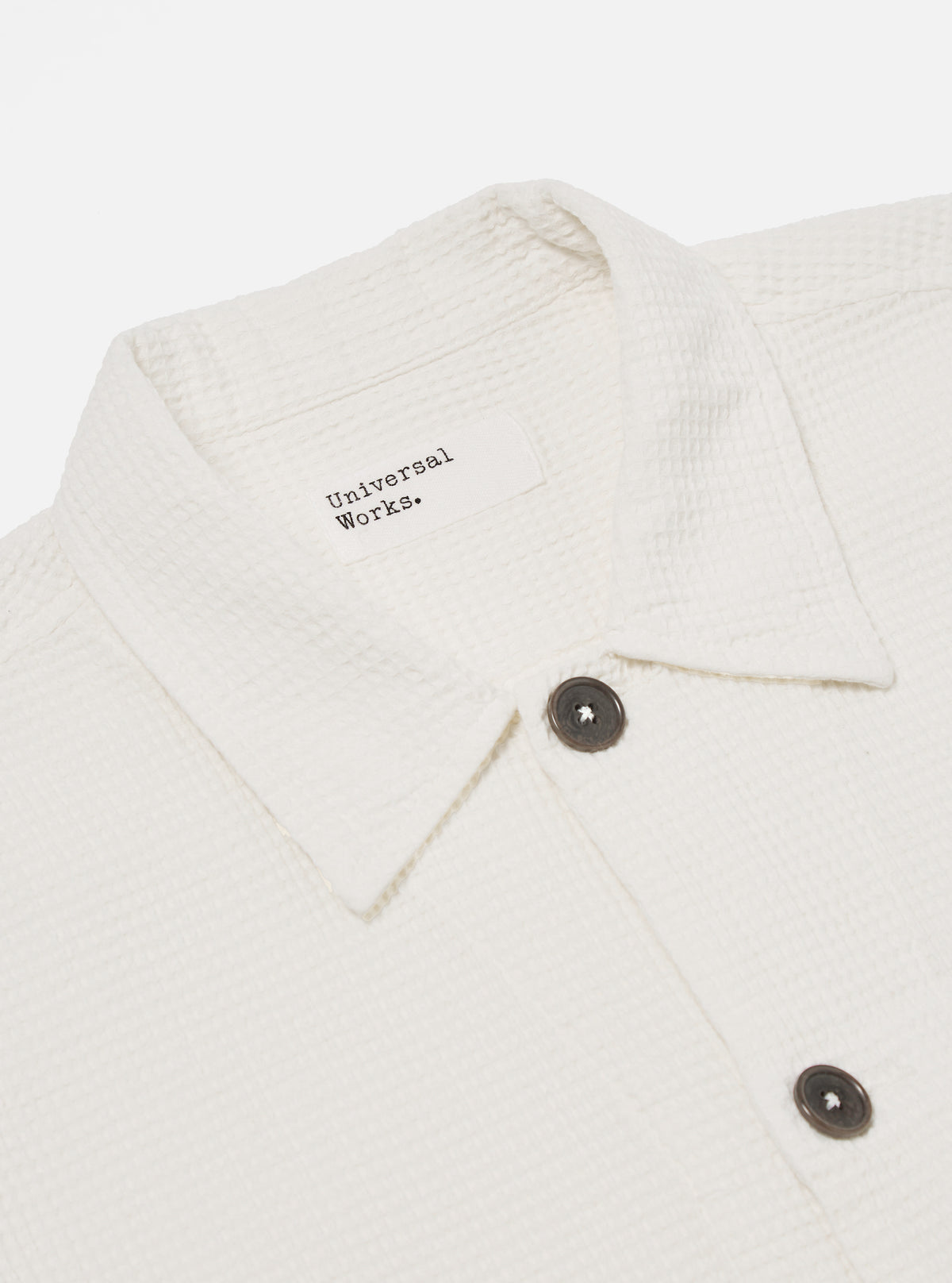 Universal Works Tech Overshirt in Ecru Nippon Waffle