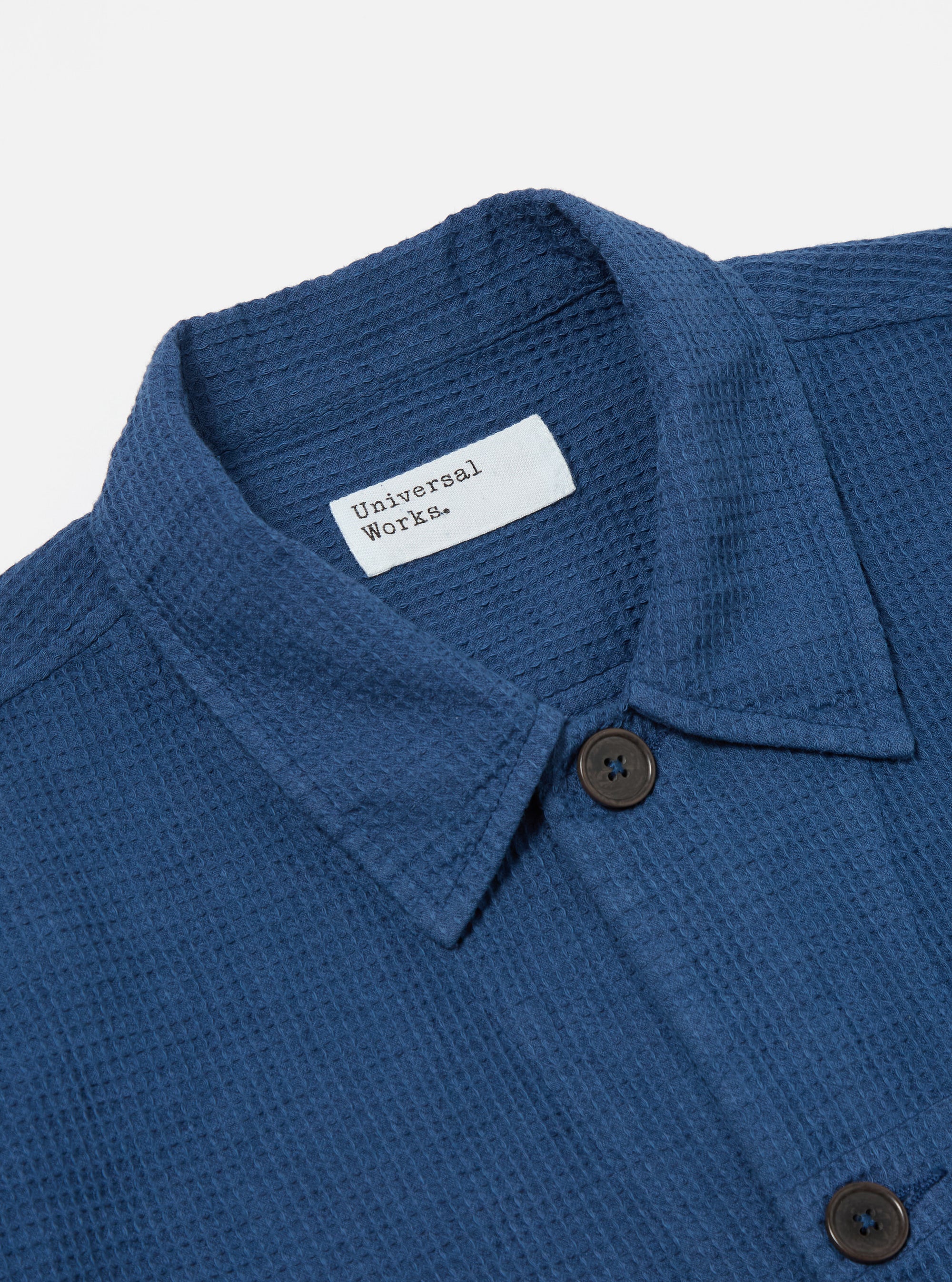 Universal Works Tech Overshirt in Navy Nippon Waffle