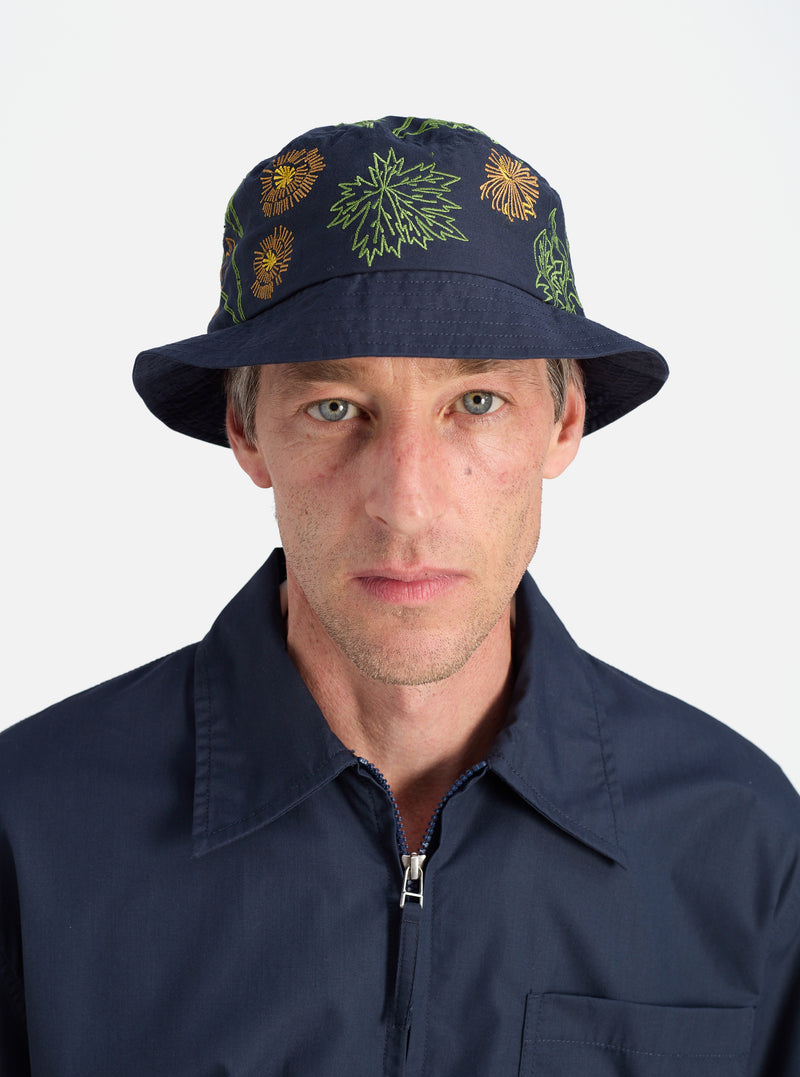 Flower Mountain x Universal Works Beach Hat in Navy Broadcloth