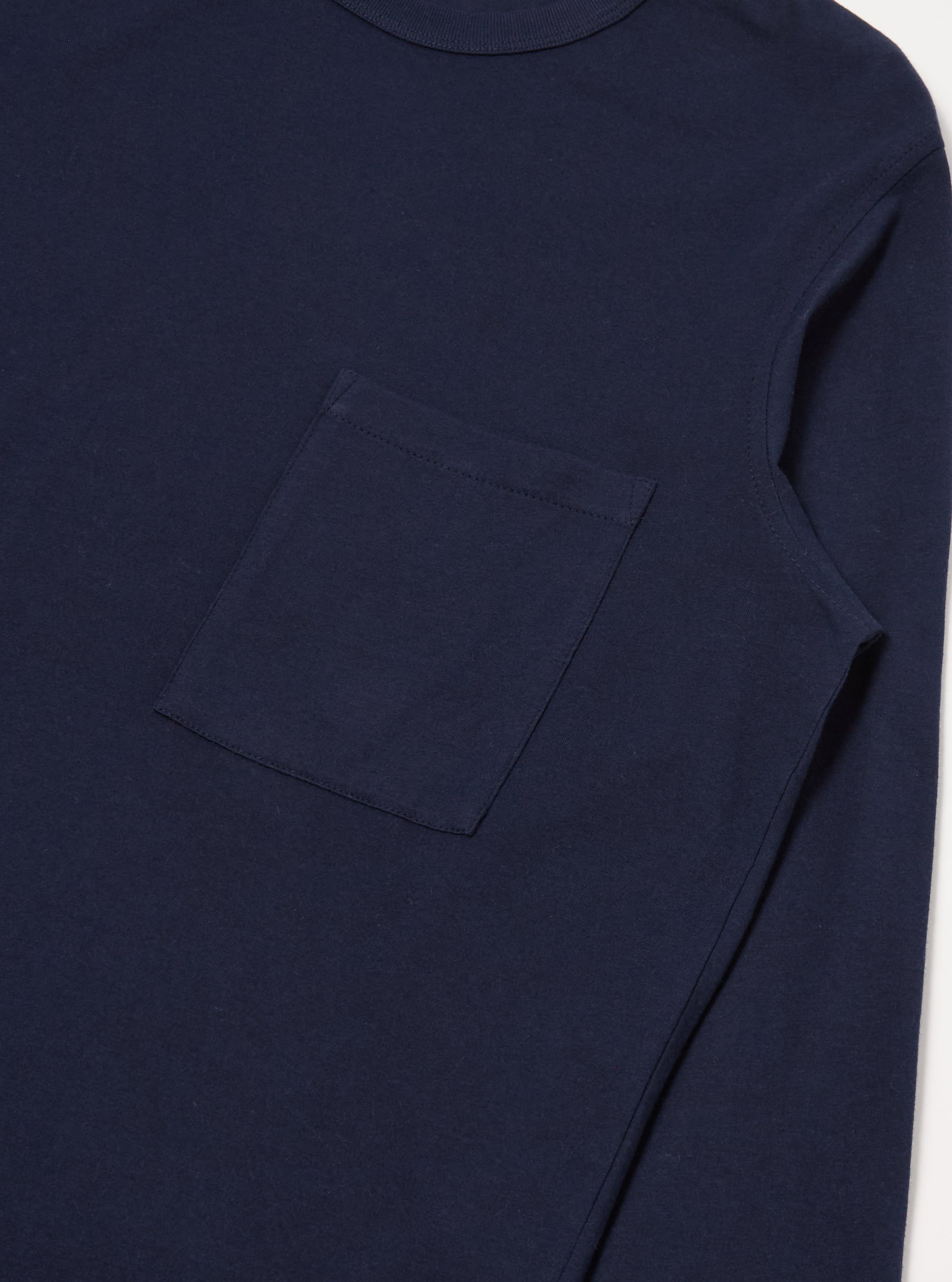 Universal Works L/S Tee in Navy Single Jersey