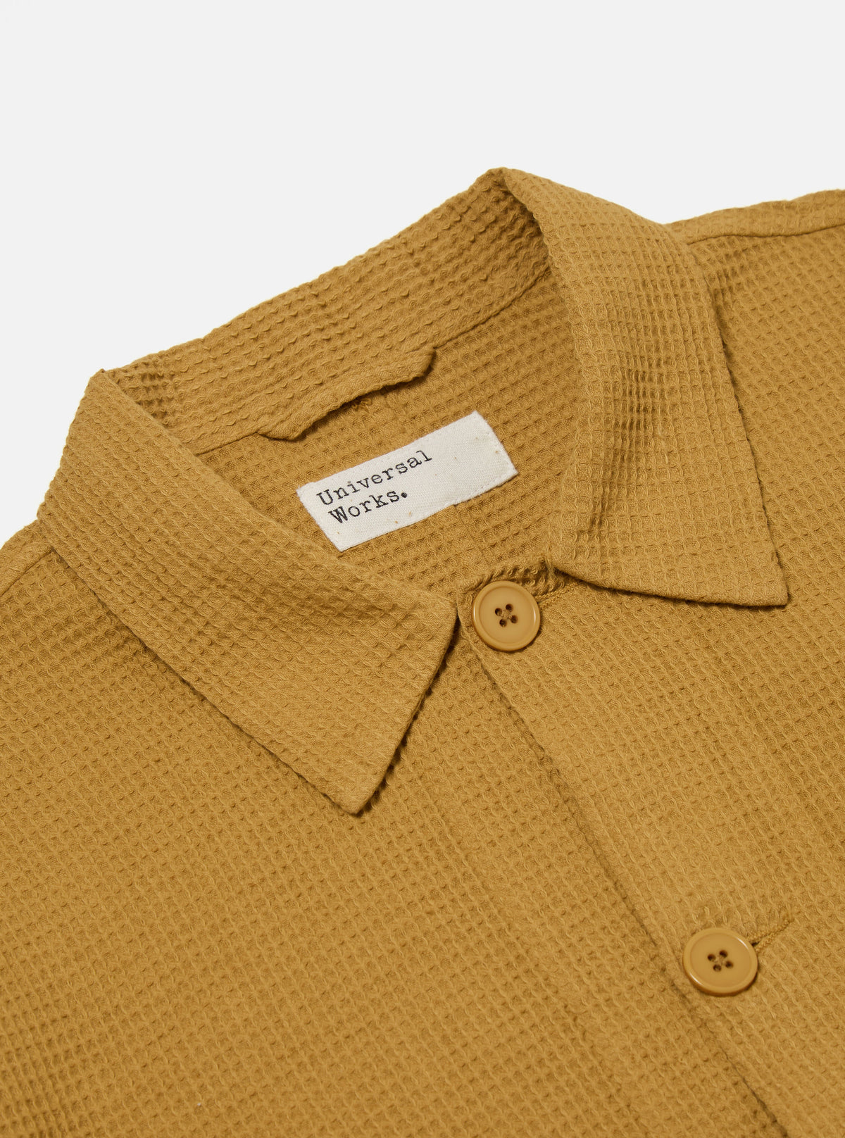 Universal Works Travail Overshirt in Camel Nippon Waffle