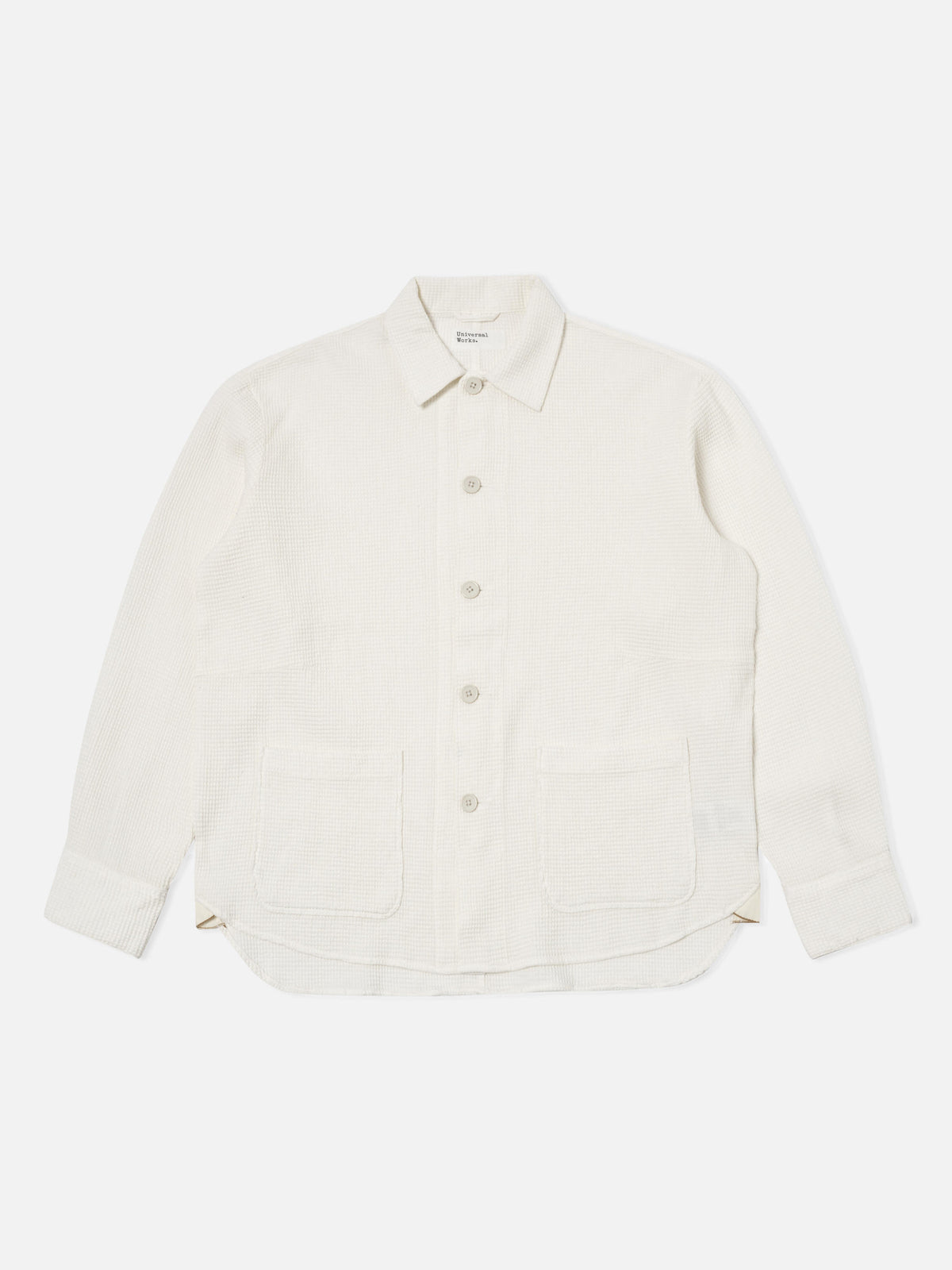 Universal Works Travail Overshirt in Ecru Nippon Waffle