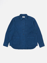 Universal Works Travail Overshirt in Navy Nippon Waffle